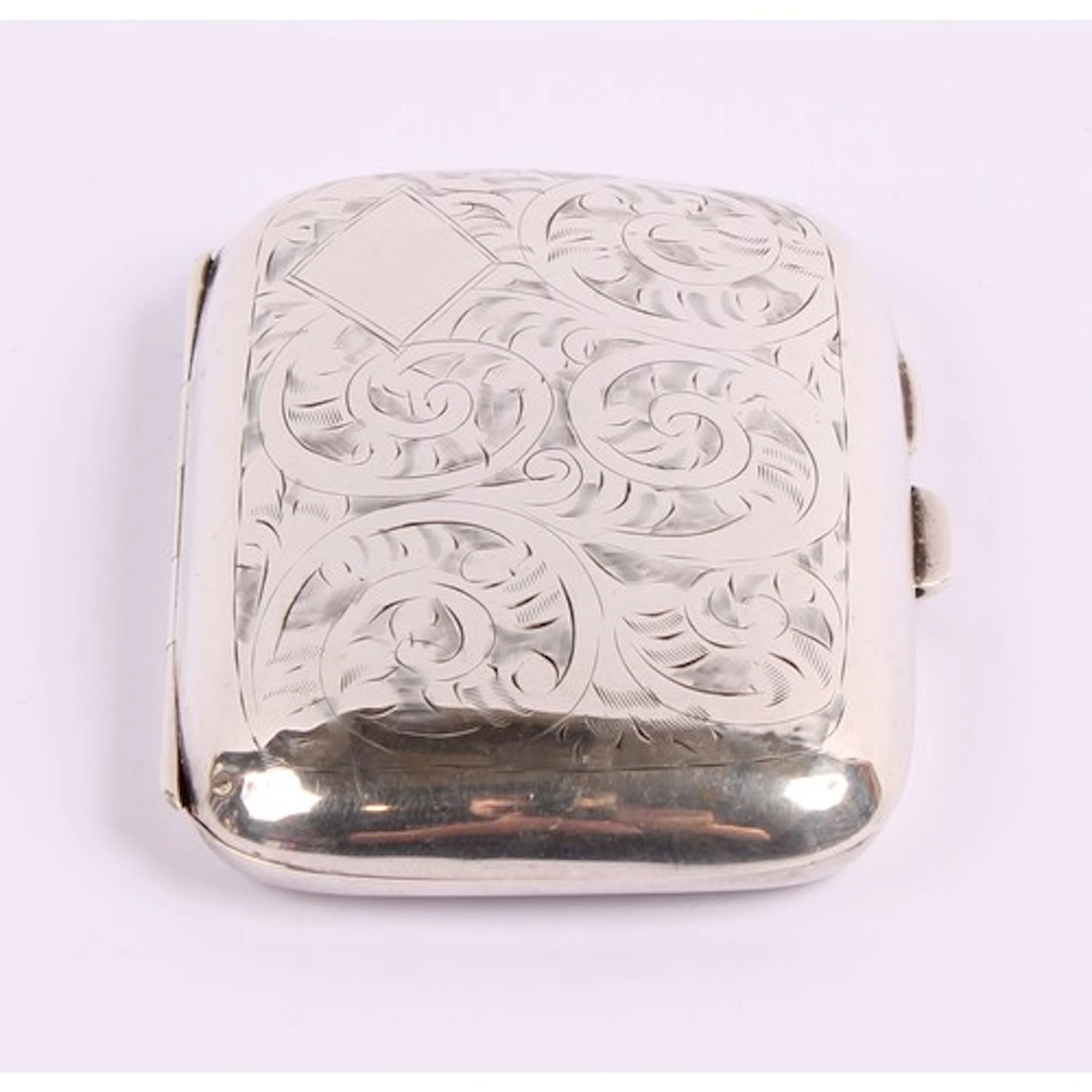 A George V silver cigarette case, the hinged cover engraved ...