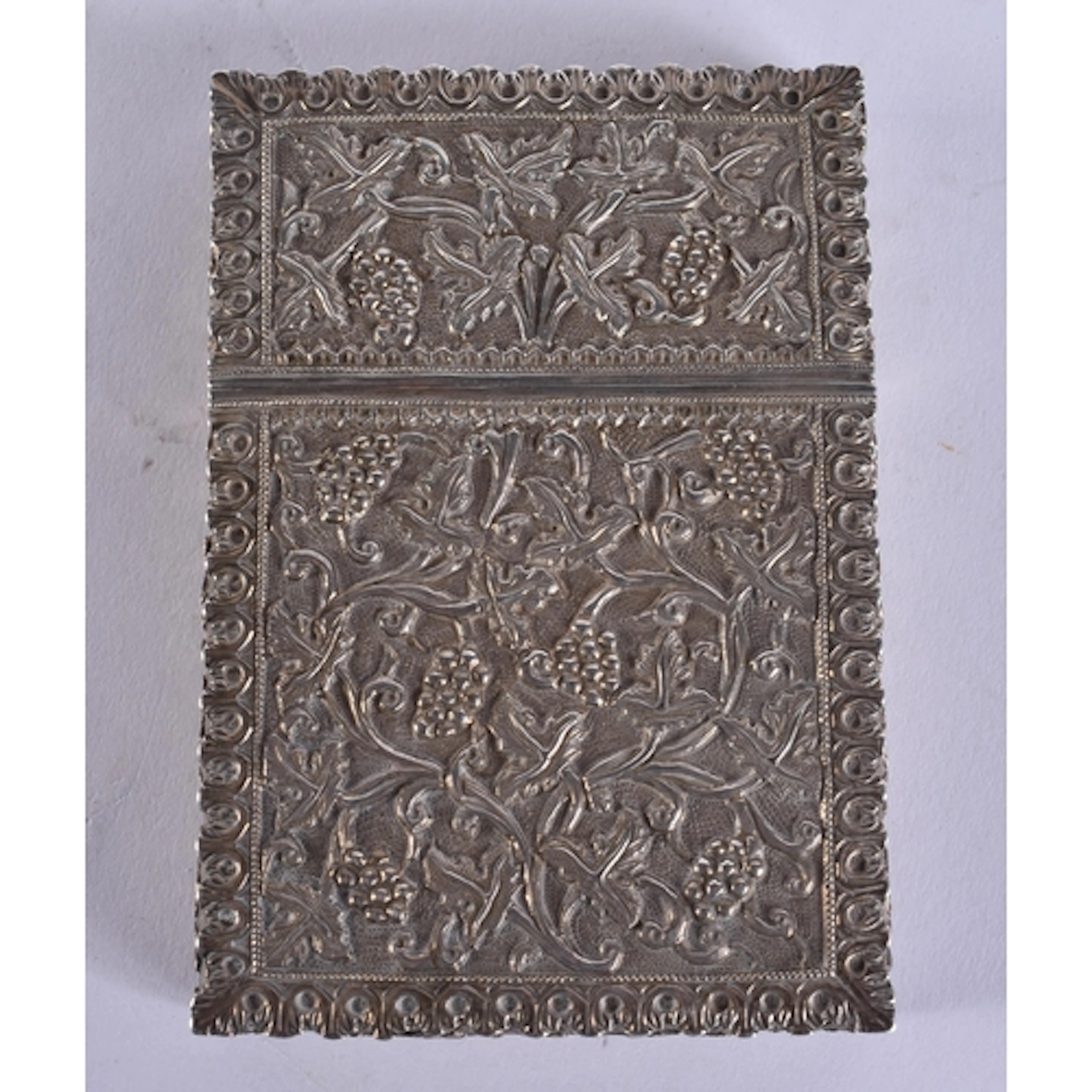 Antique Eastern Silver Card Case Embossed No Silver Marks Te...