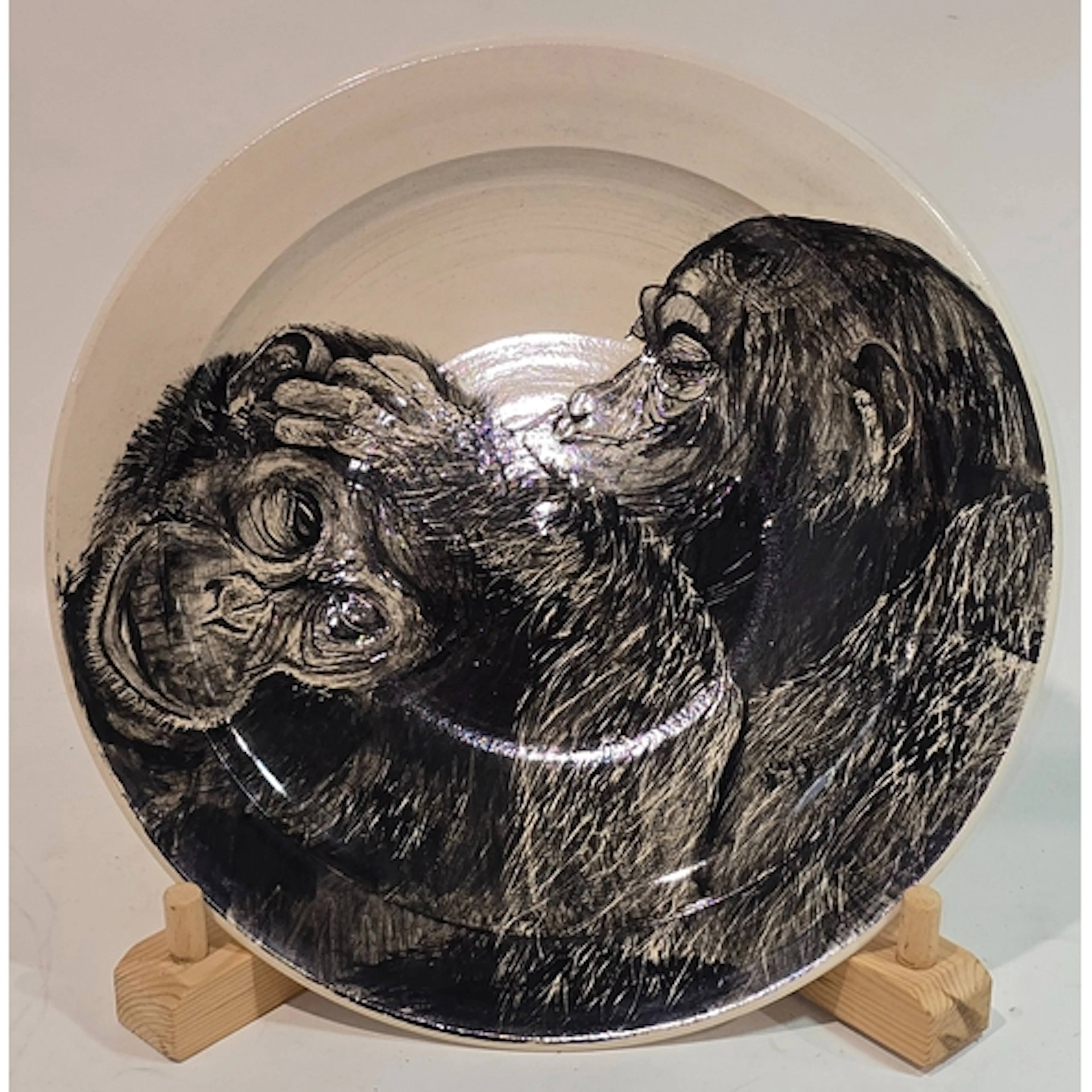 Poole Pottery Alan White hand thrown large dish decorated by...
