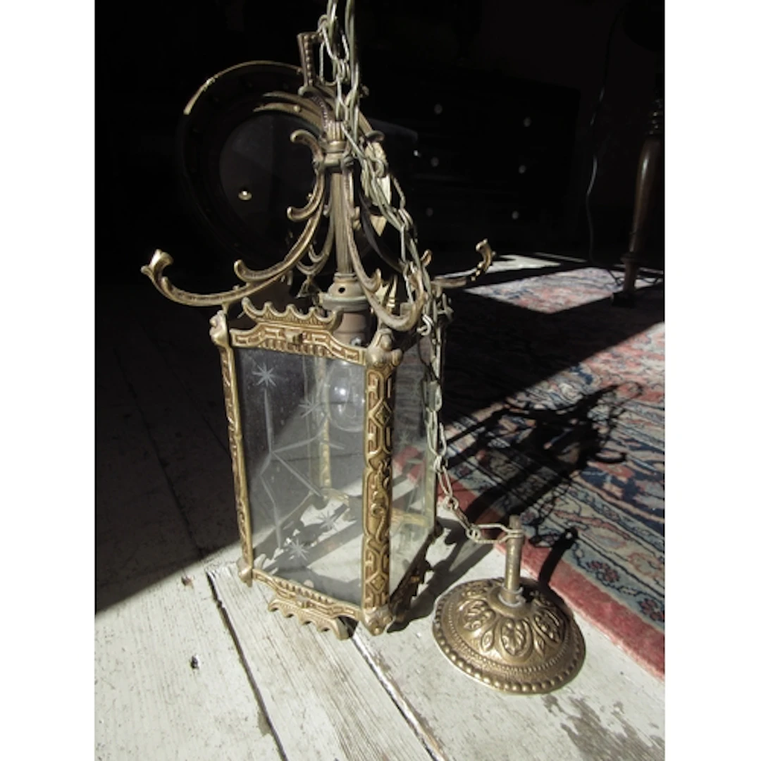 Vintage Cast Brass Ceiling Lantern 10 Iches High Approximate...