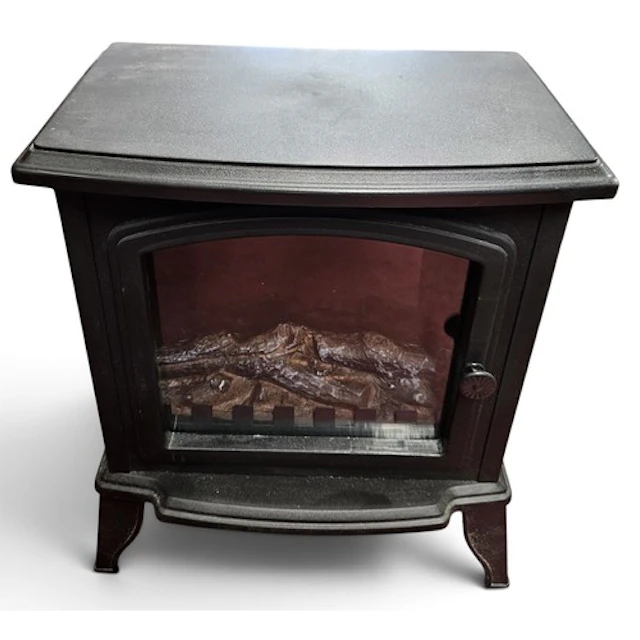 A neat sized flame effect electric heater. H 46 x 35 x 23 cm...