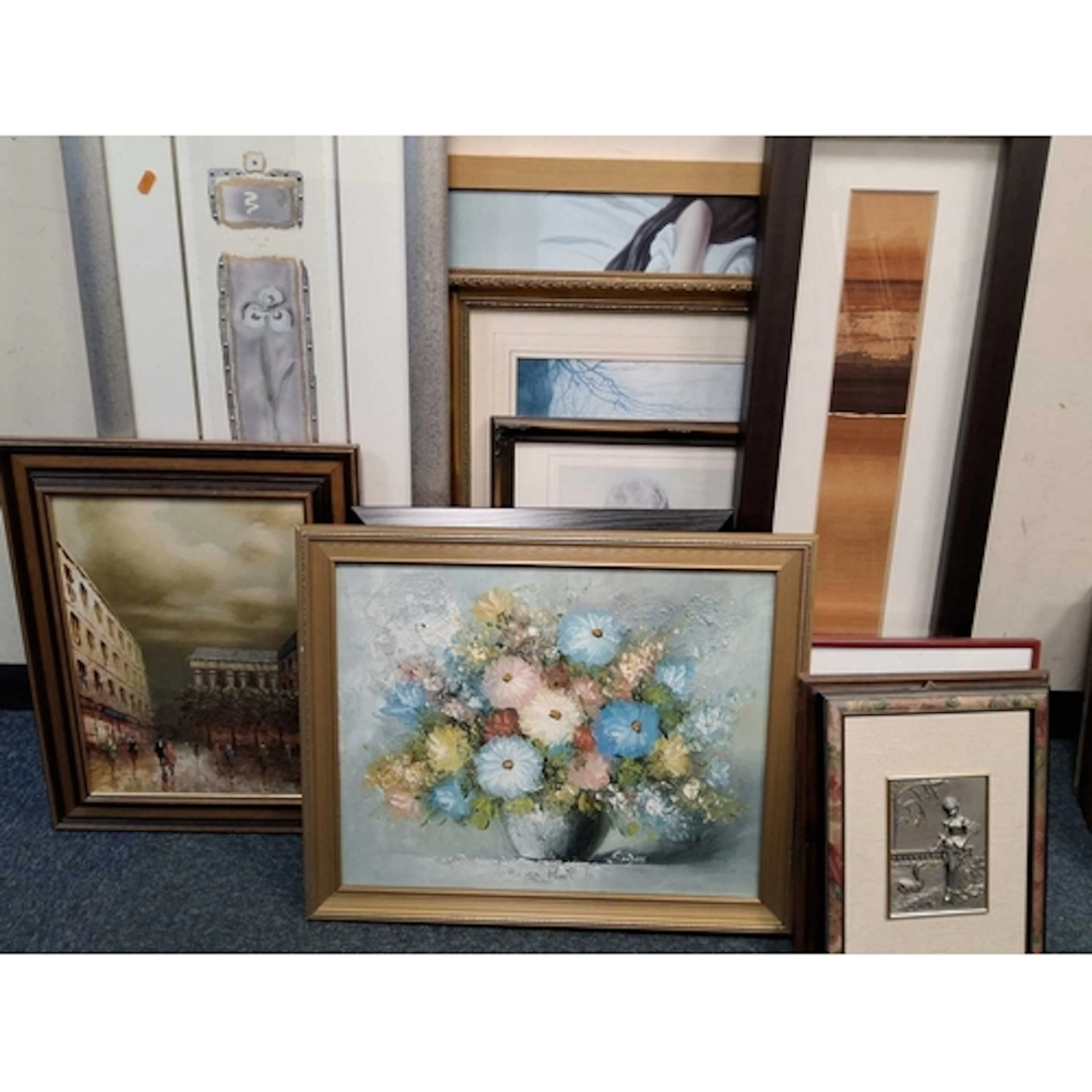 A QUANTITY OF PICTURES AND PRINTS ETC, to include a Kevin Bl...