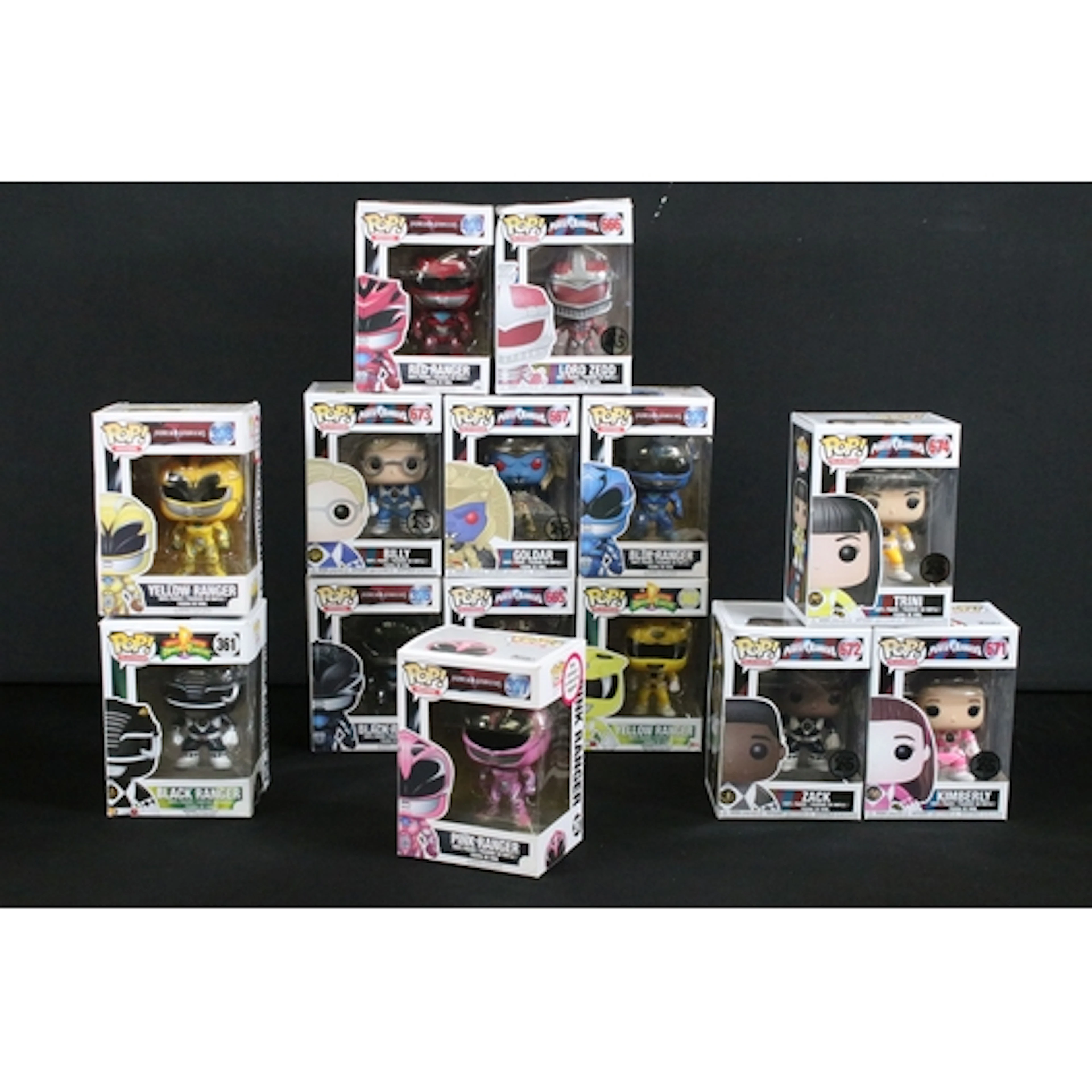 14 Boxed Powers Ranger Funko Pops to include 398 Yellow Rang...