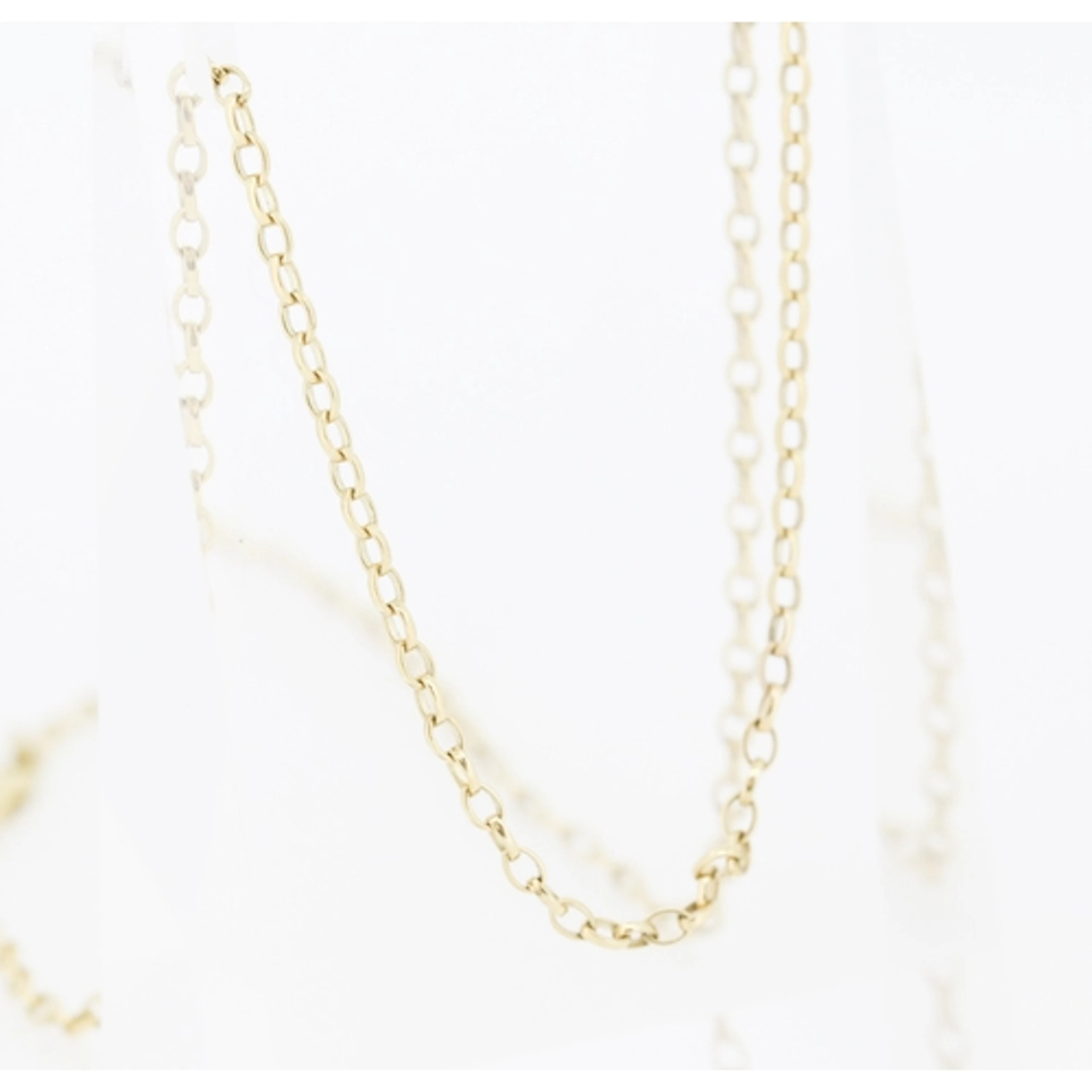 9 Carat Yellow Gold Belcher Link Chain Necklace, 44cm Long