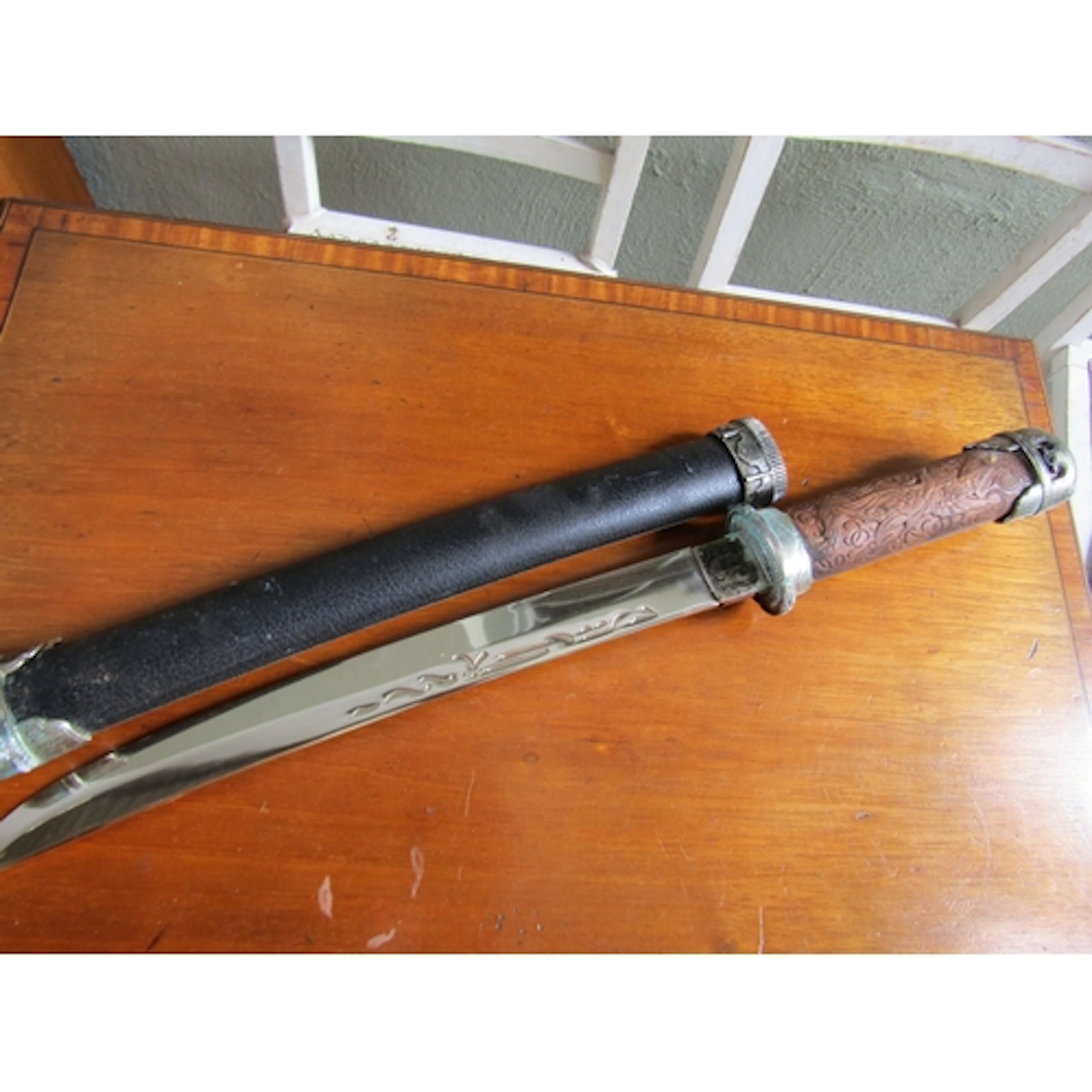 Eastern Dagger with Scabbard Incised Detailing to Handle