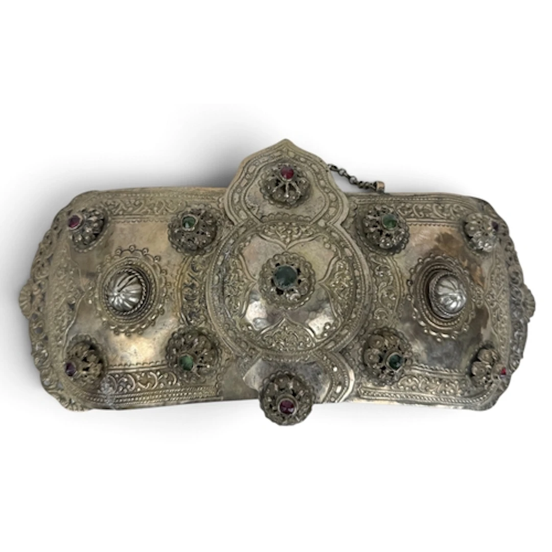 A 19TH C OTTOMAN GREEK GILDED SILVER ALLOY WAIST BUCKLE, INS...