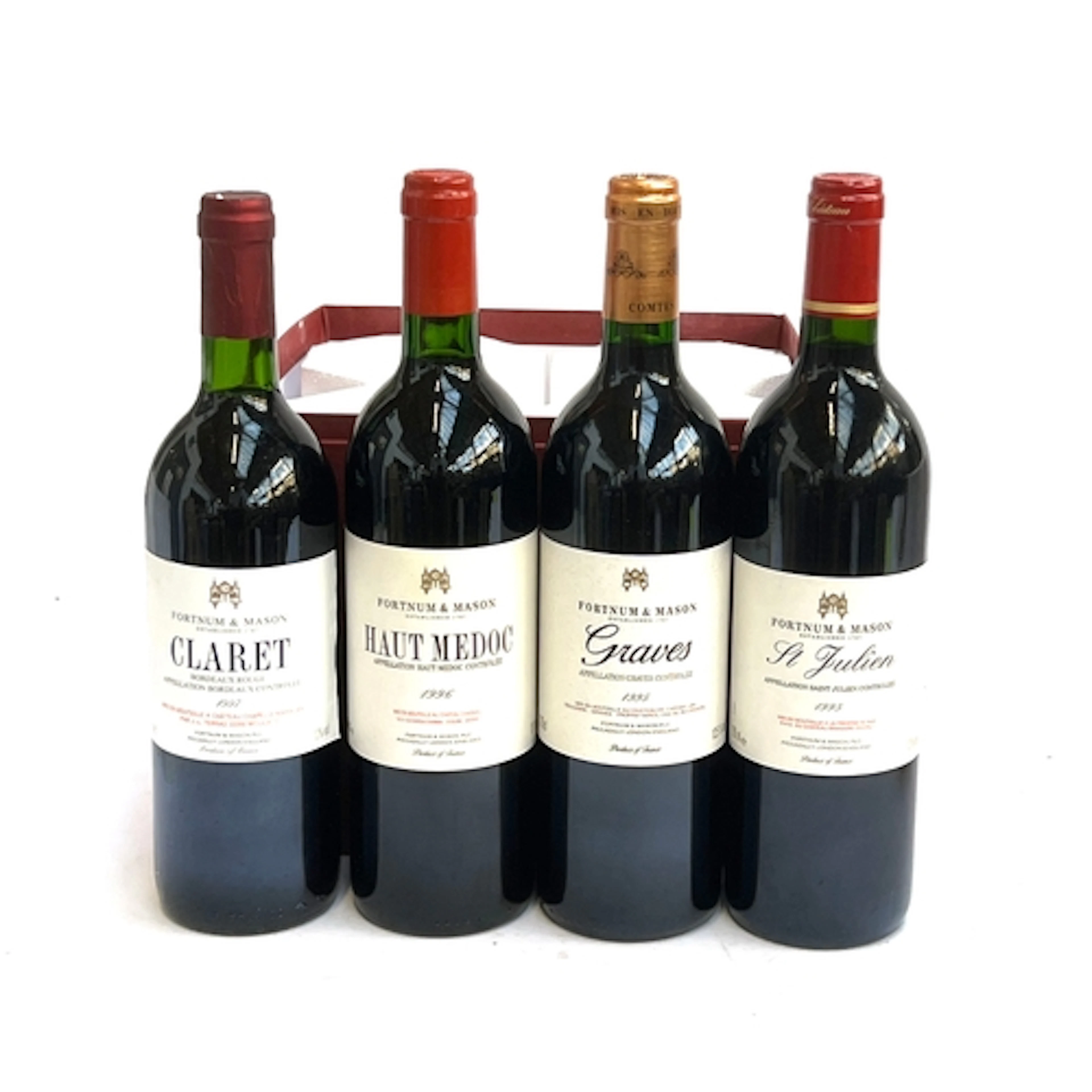 A lot of four Fortnum & Mason reds, 1995-97, boxed