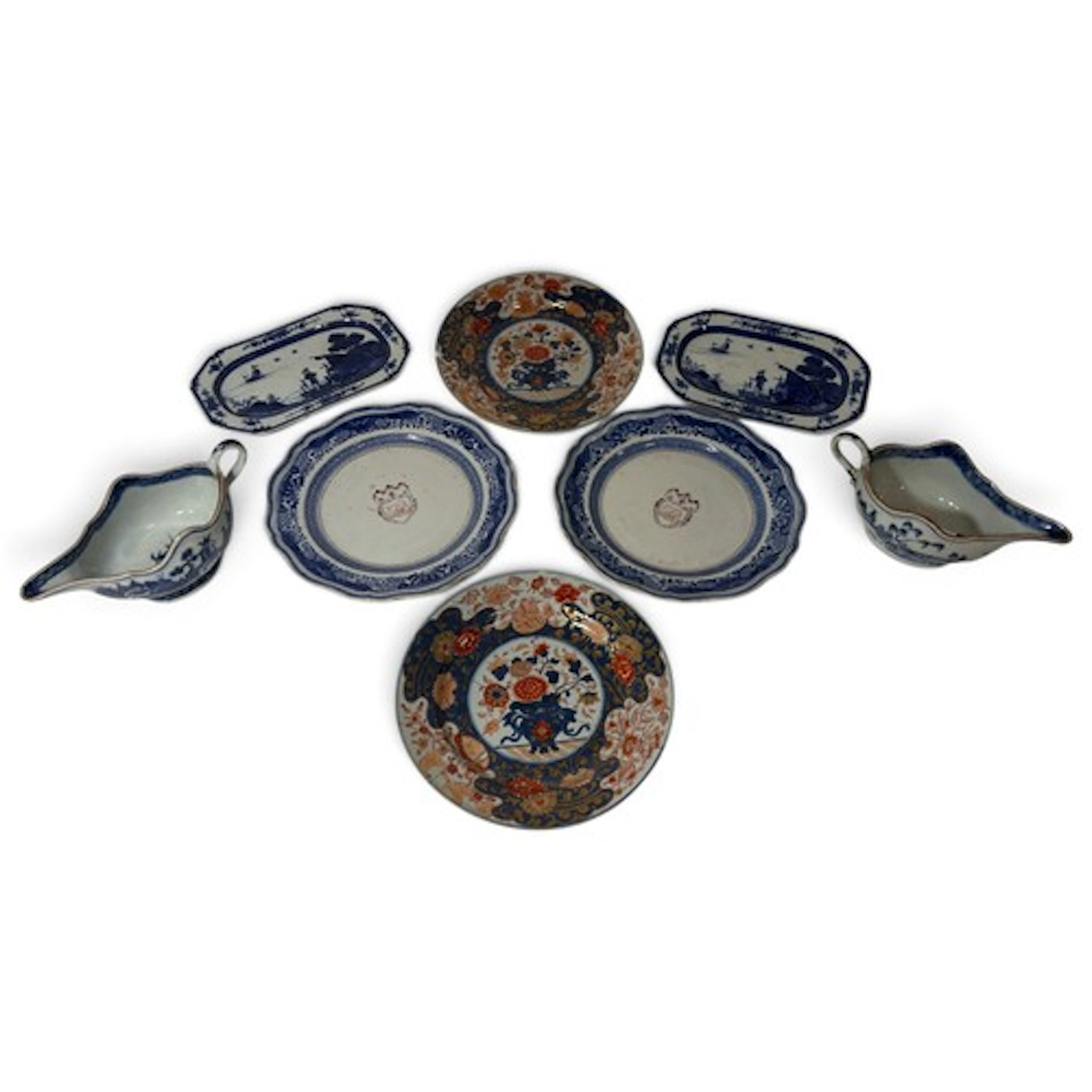 A collection of mostly 18th century Chinese export blue and ...