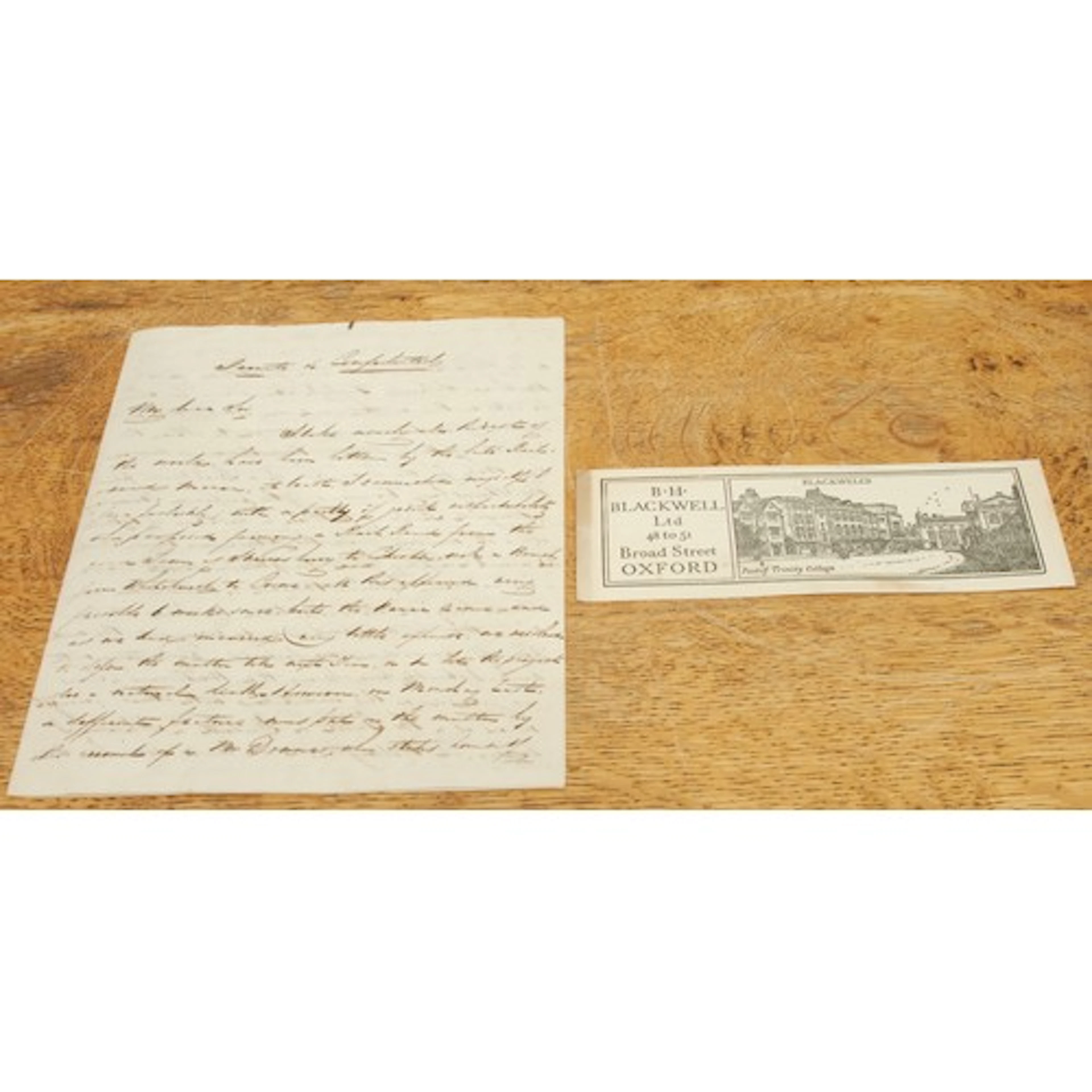 Railwayana, correspondence – A handwritten letter on single ...