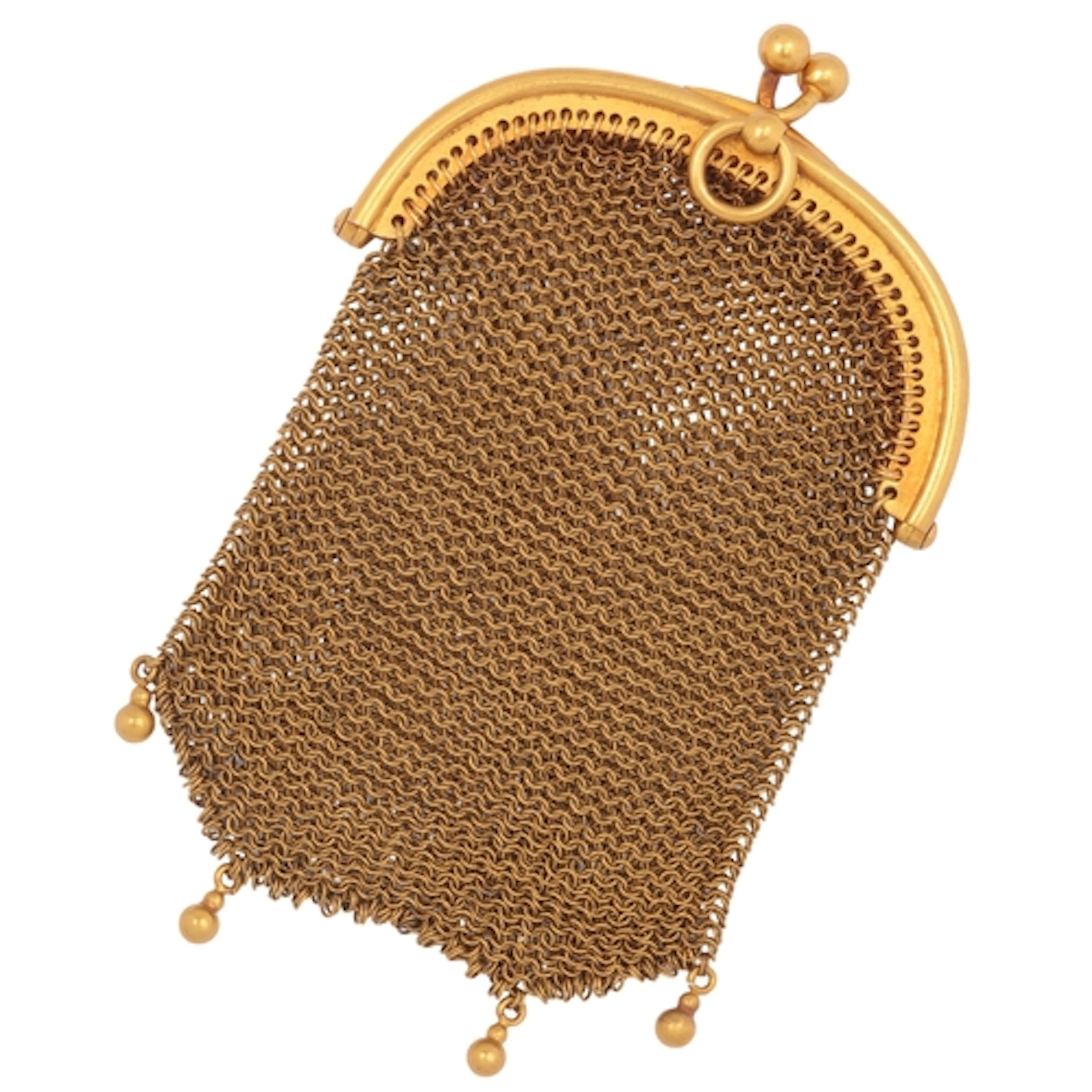 A gold mesh purse, France, circa 1900, length 9.3cm, French ...