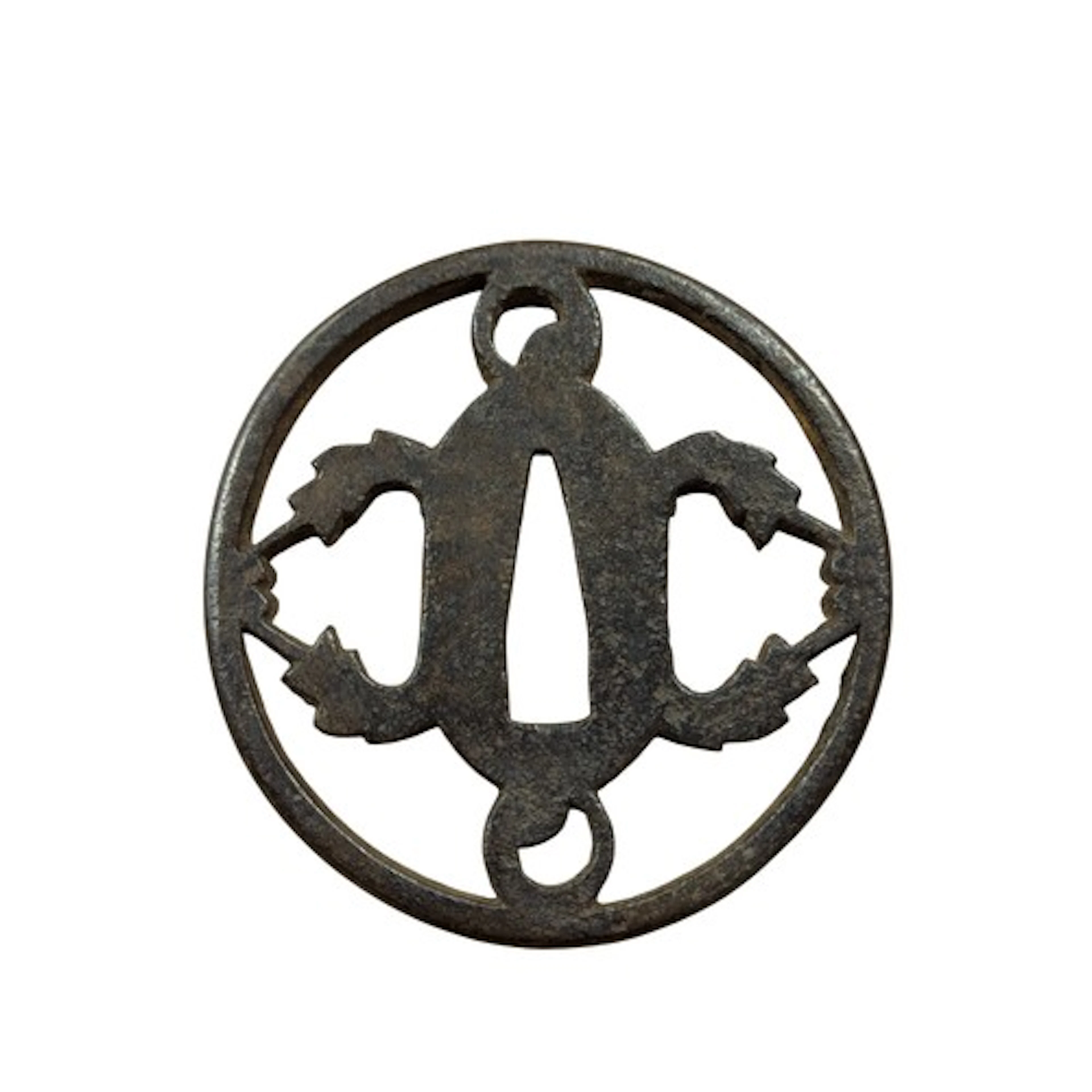 Edo Period Style Japanese Myōga Sukashi Tsuba, constructed f...