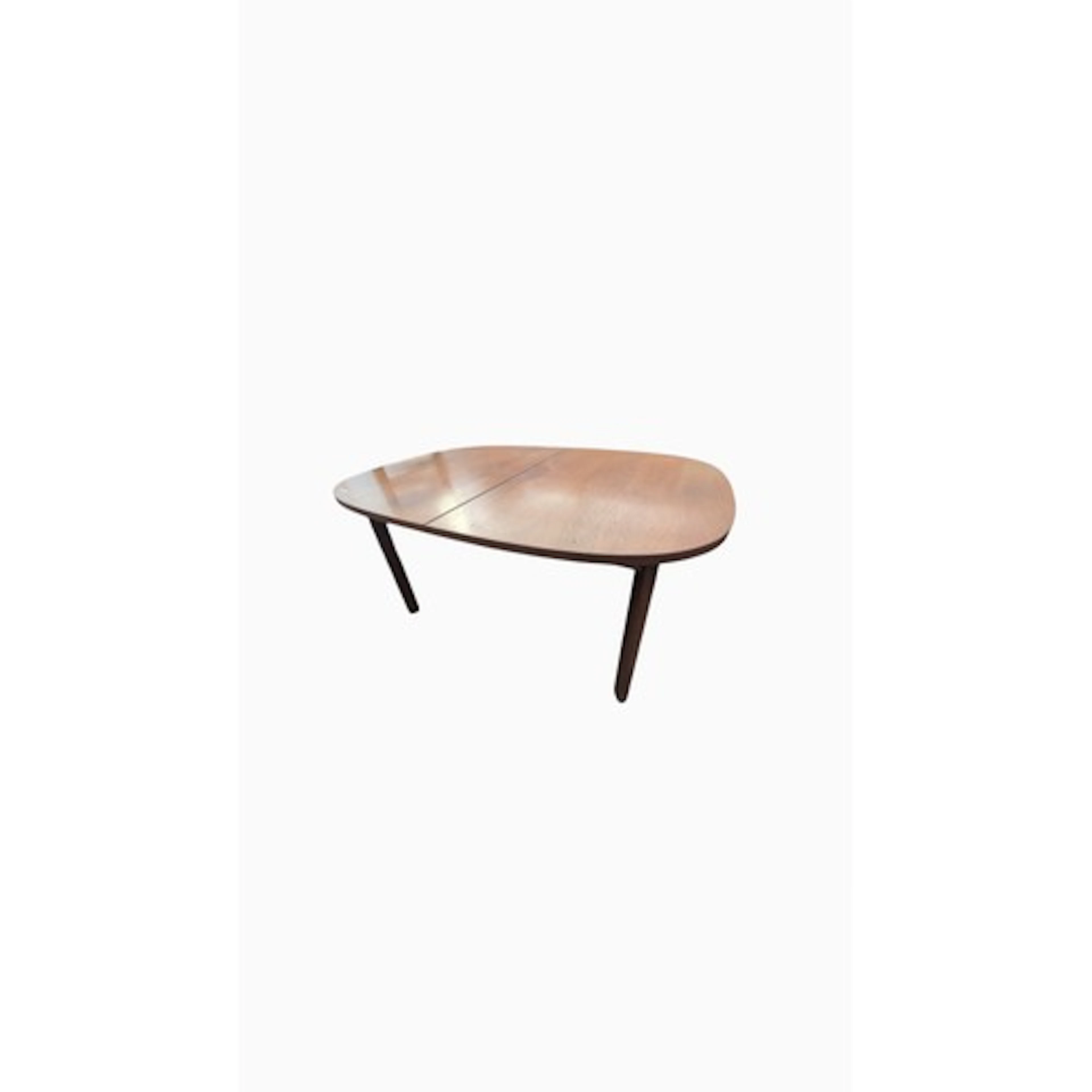 G Plan teak-veneered extending dining table, the rounded top...