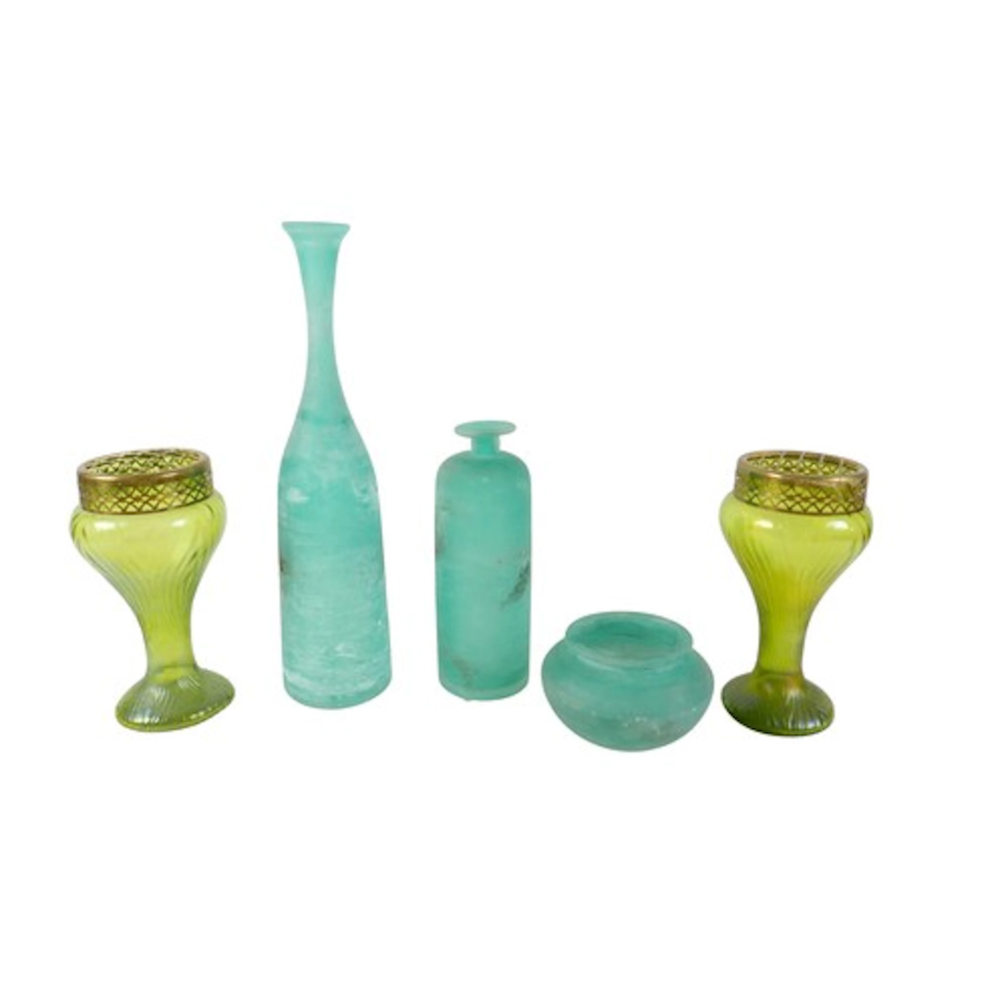 A group of Murano 'Cenedese' glassware, comprising slender b...