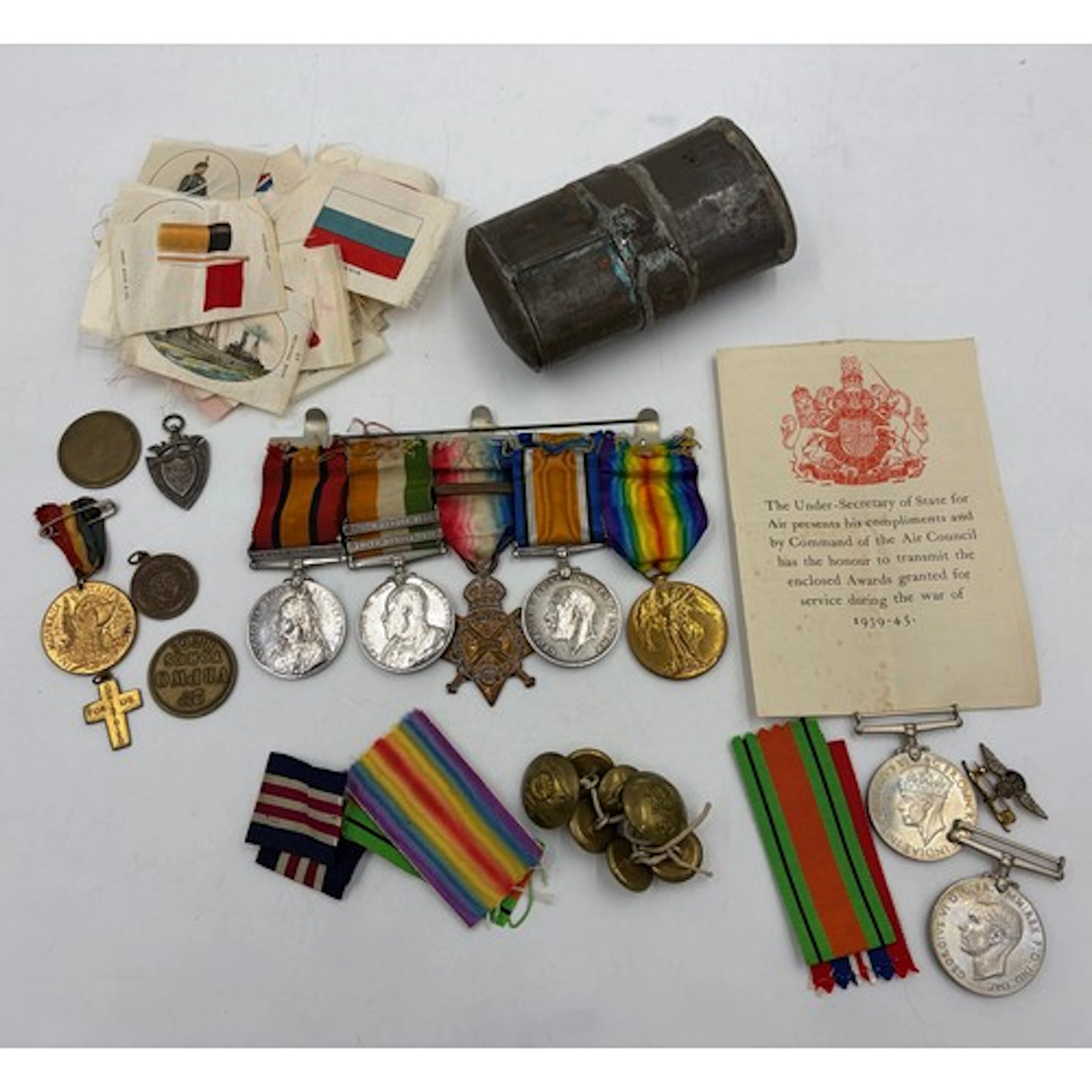 A collection of medals relating to Pte R Erratt, West Yorksh...