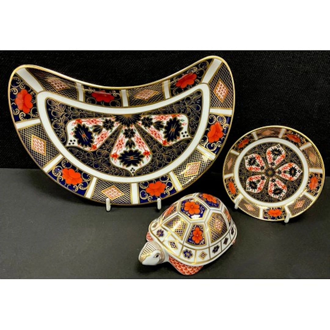 Royal Crown Derby - an Imari paperweight, as a tortoise, sil...