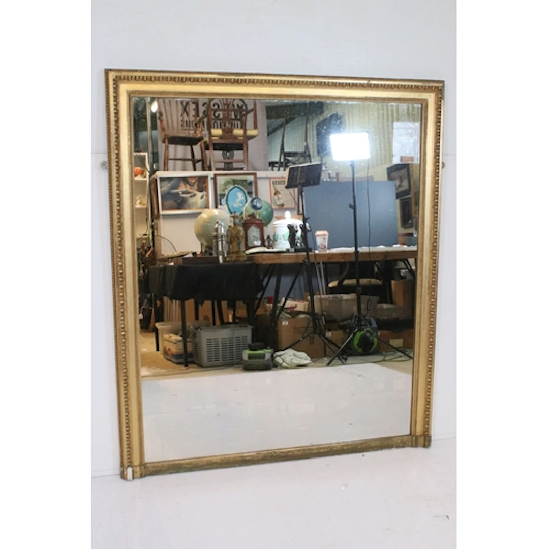 Early 20th century gilt framed overmantel wall mirror, havin...