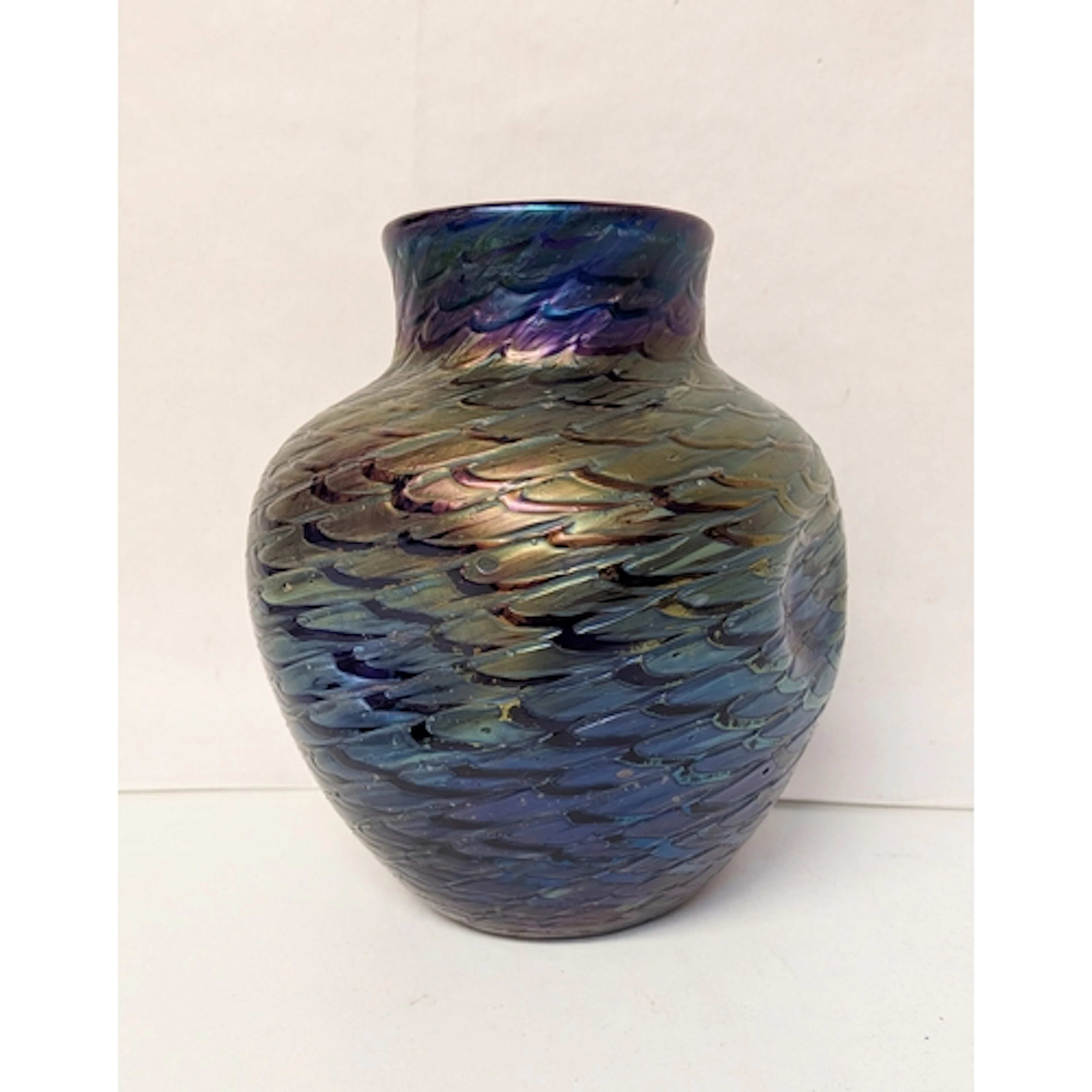 Loetz Art Nouveau glass iridescent vase, 19cms tall