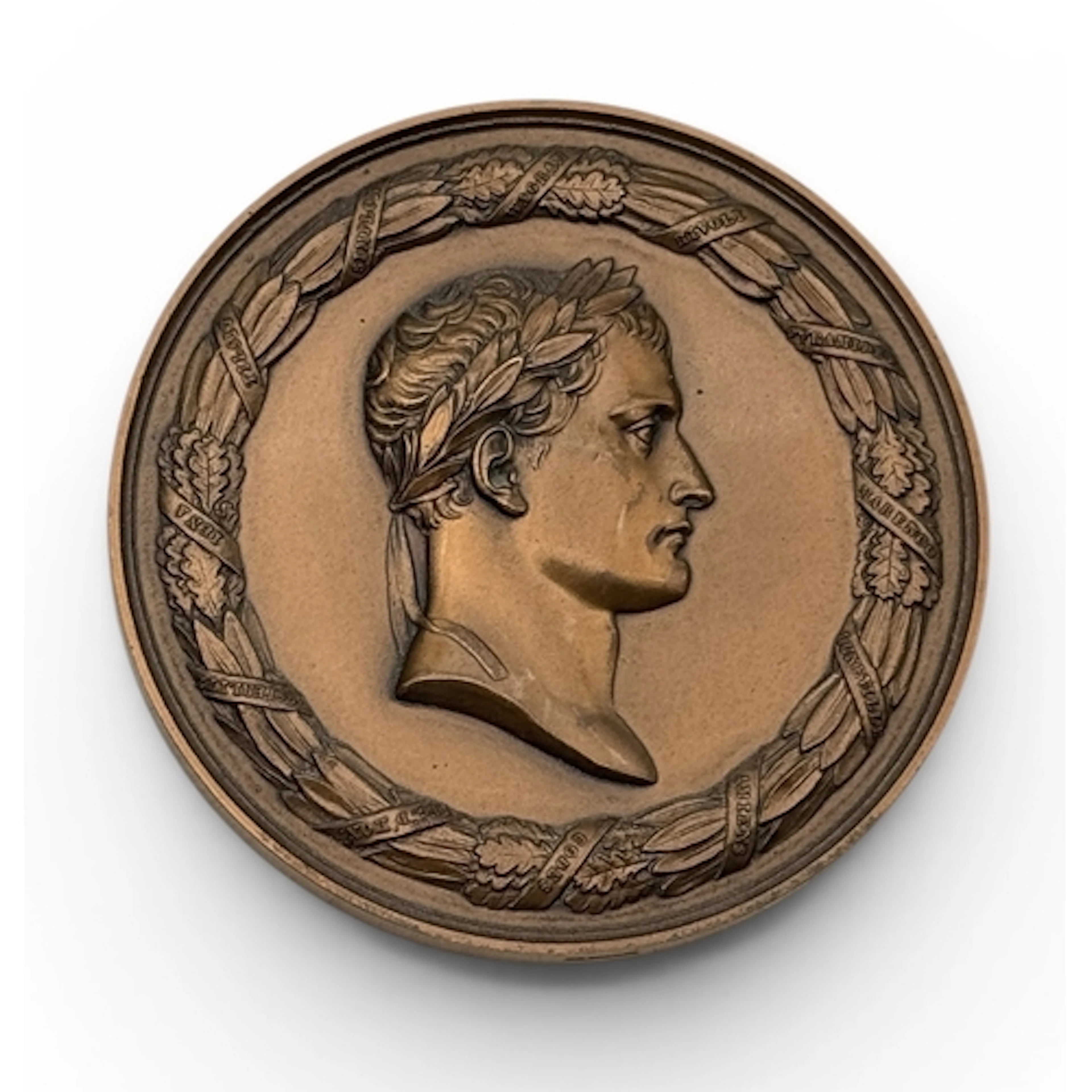 THE DEATH OF NAPOLEON BONAPARTE ON SAINT HELENA BRONZE MEDAL...