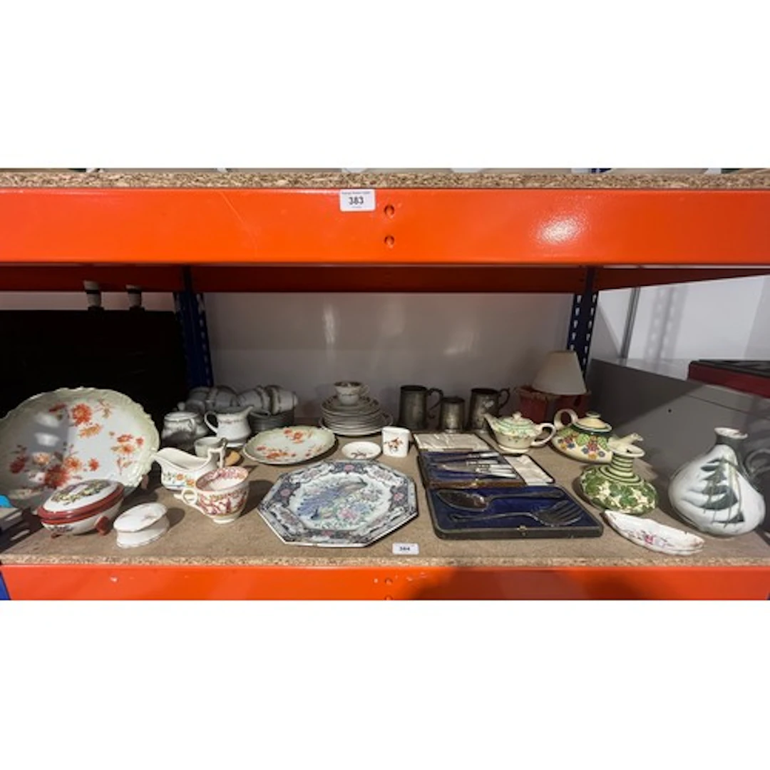 Decorative ceramics to include part teasets, teapot, steins,...