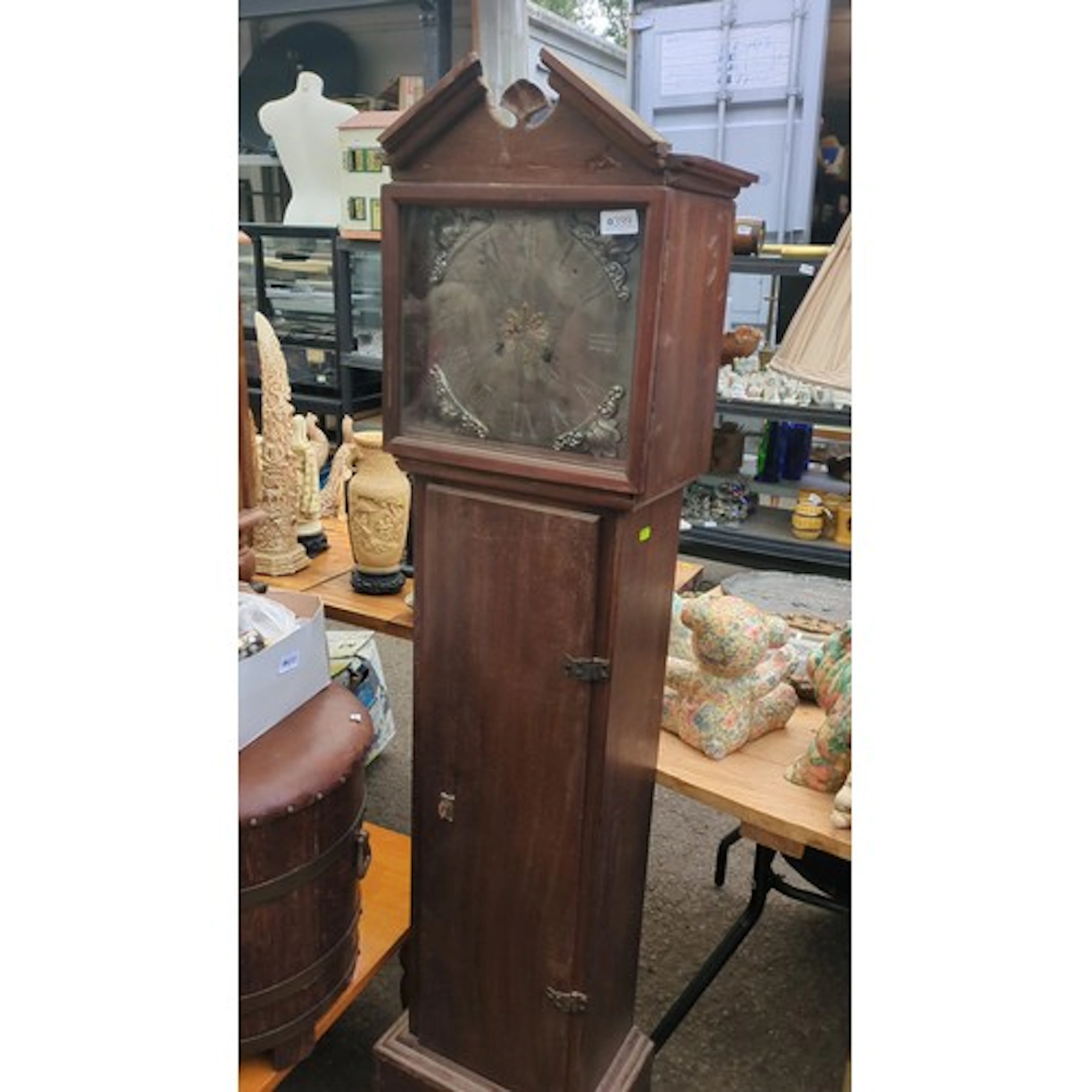 Late 19th/early 20th century oak longcase clock case, the br...