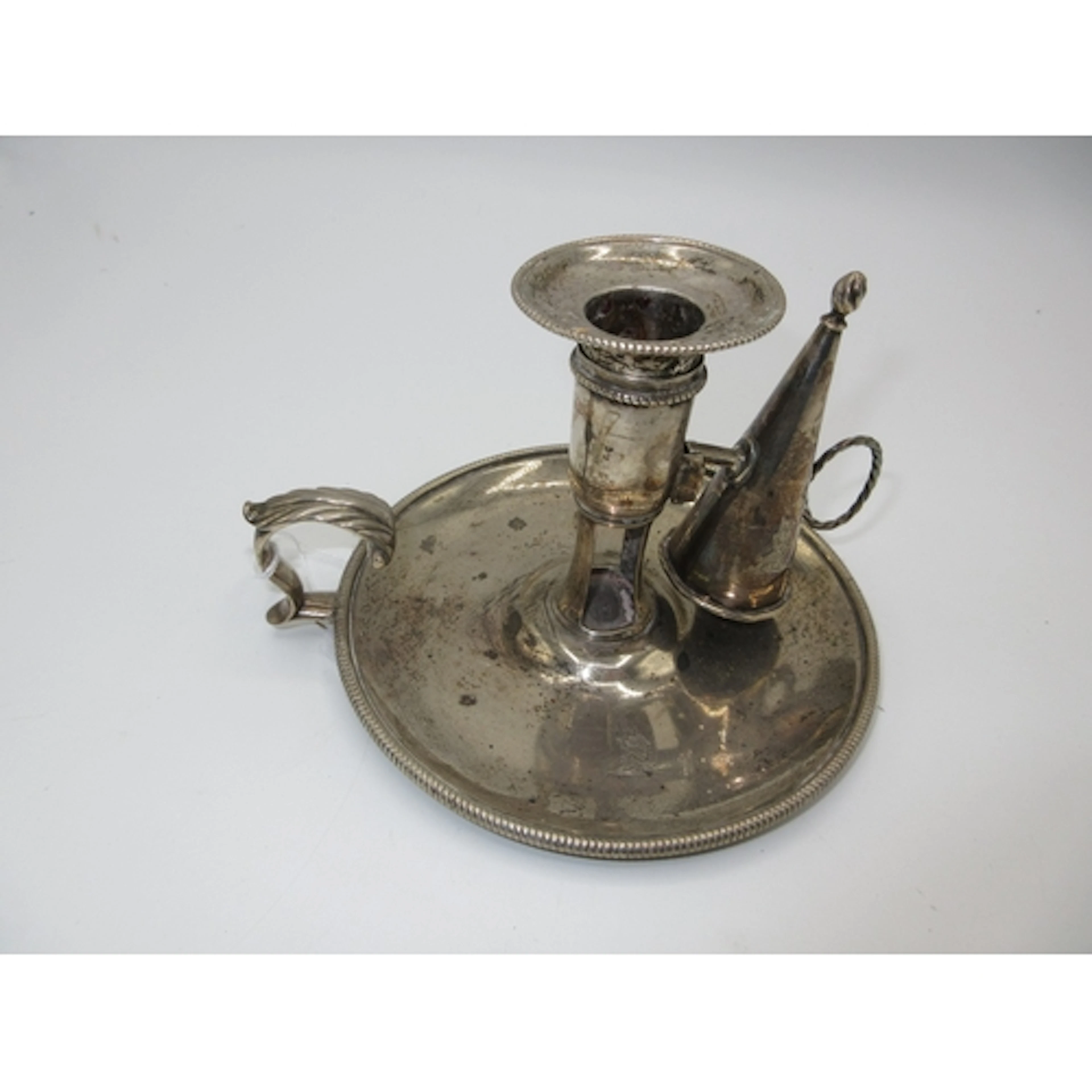 18th Century Silver Chamber Candlestick with Snuffer, London...