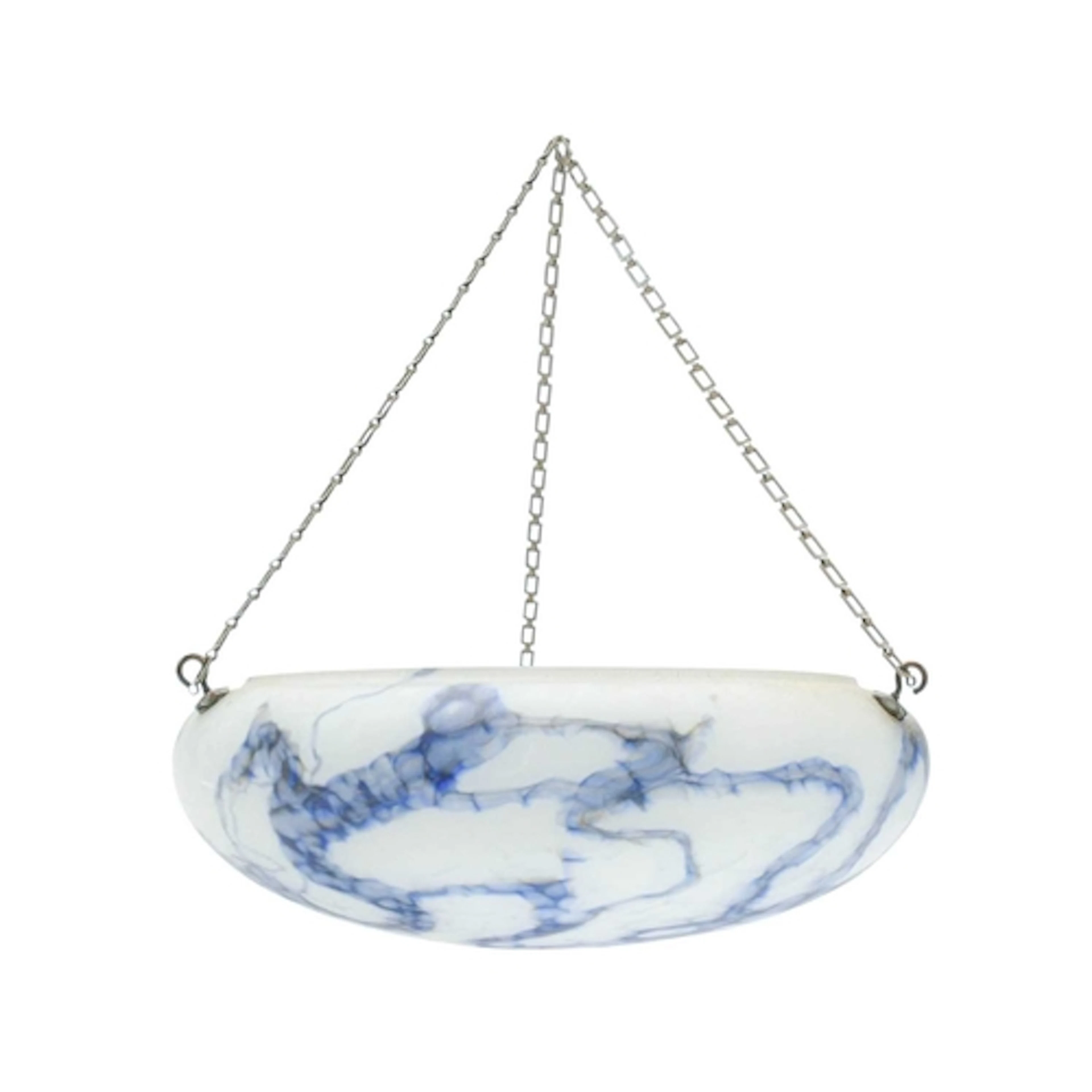 An Art Deco blue veined marble effect glass plafonnier. Or '...
