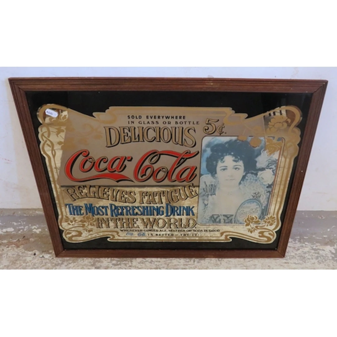 Vintage Coca Cola Advertising Wall Hanging Mirror approx. 50...