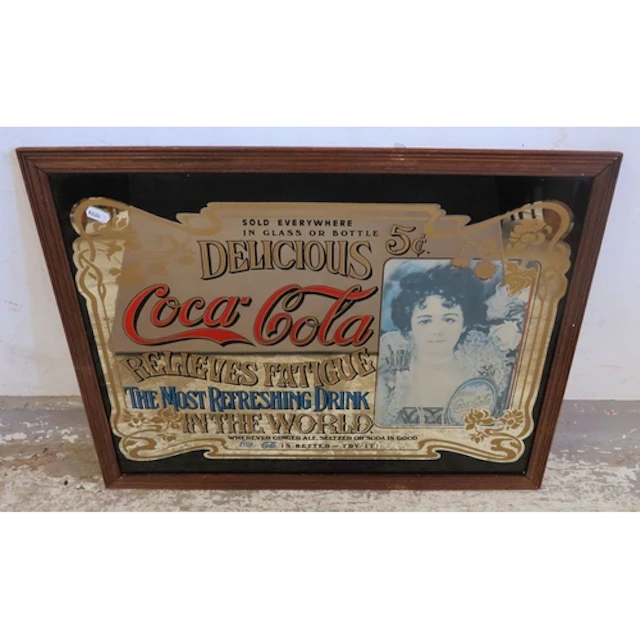 Vintage Coca Cola Advertising Wall Hanging Mirror approx. 50...
