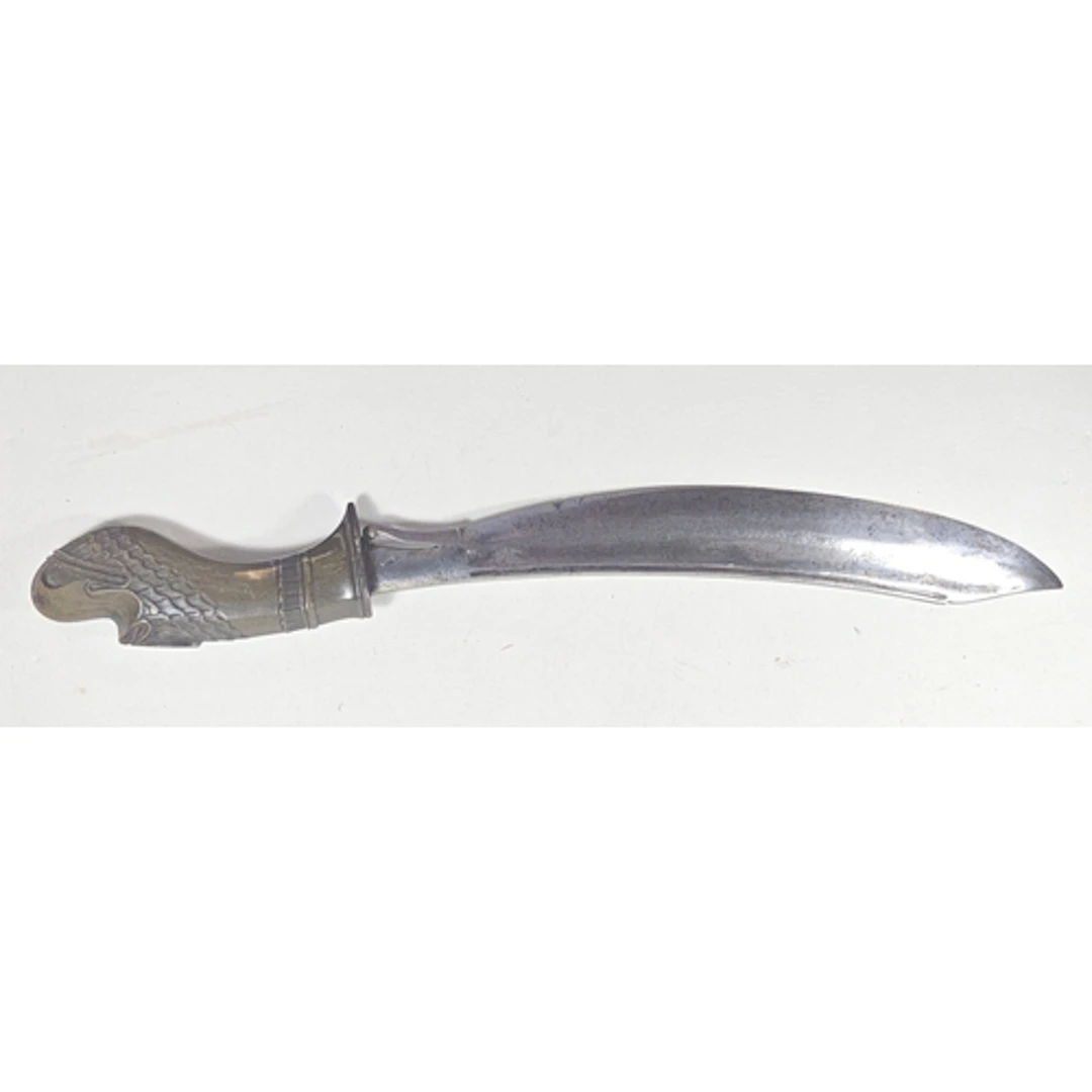 A small Sumatran parang c. 1900, broad swollen single edge b...