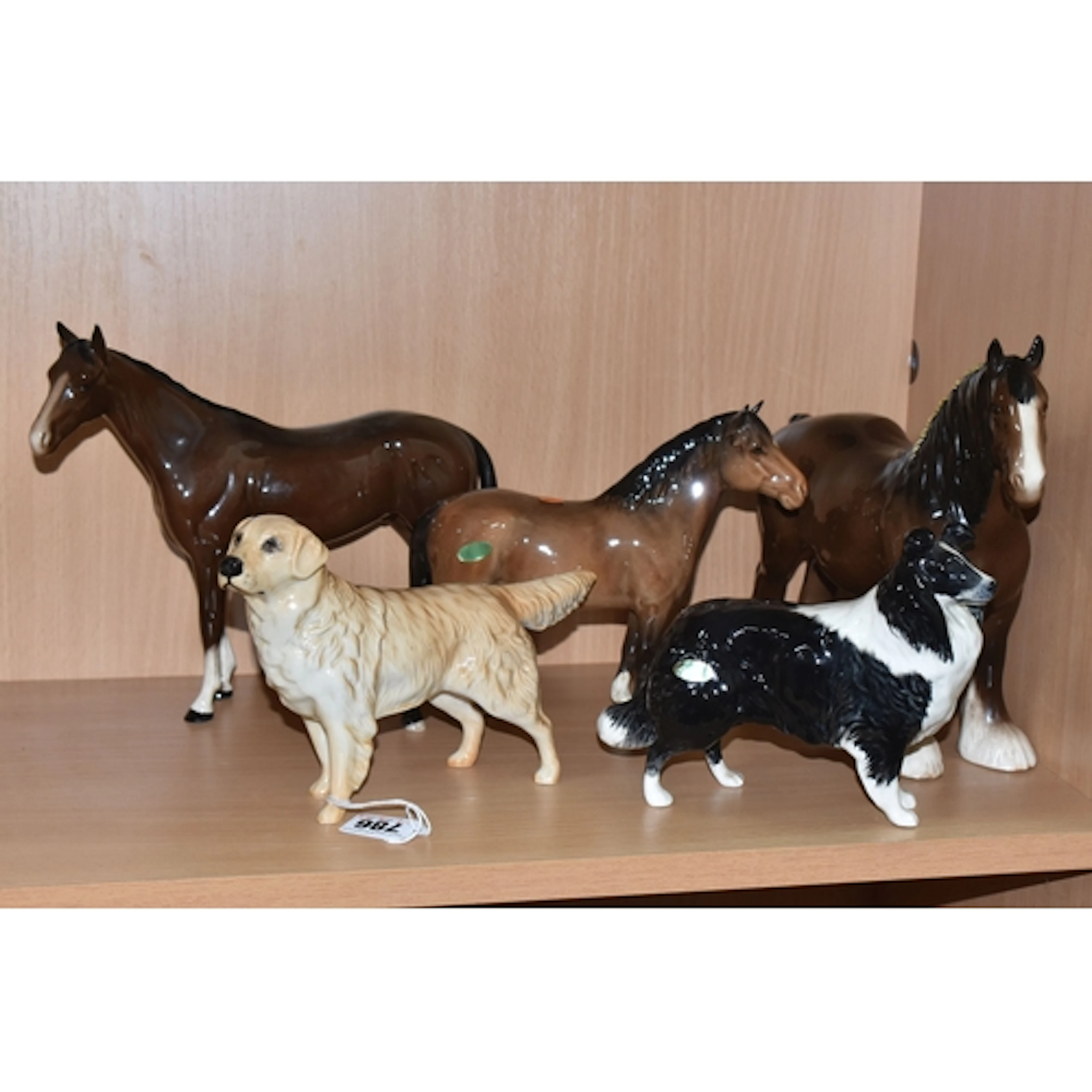 FIVE BESWICK AND ROYAL DOULTON ANIMAL FIGURES, comprising Be...