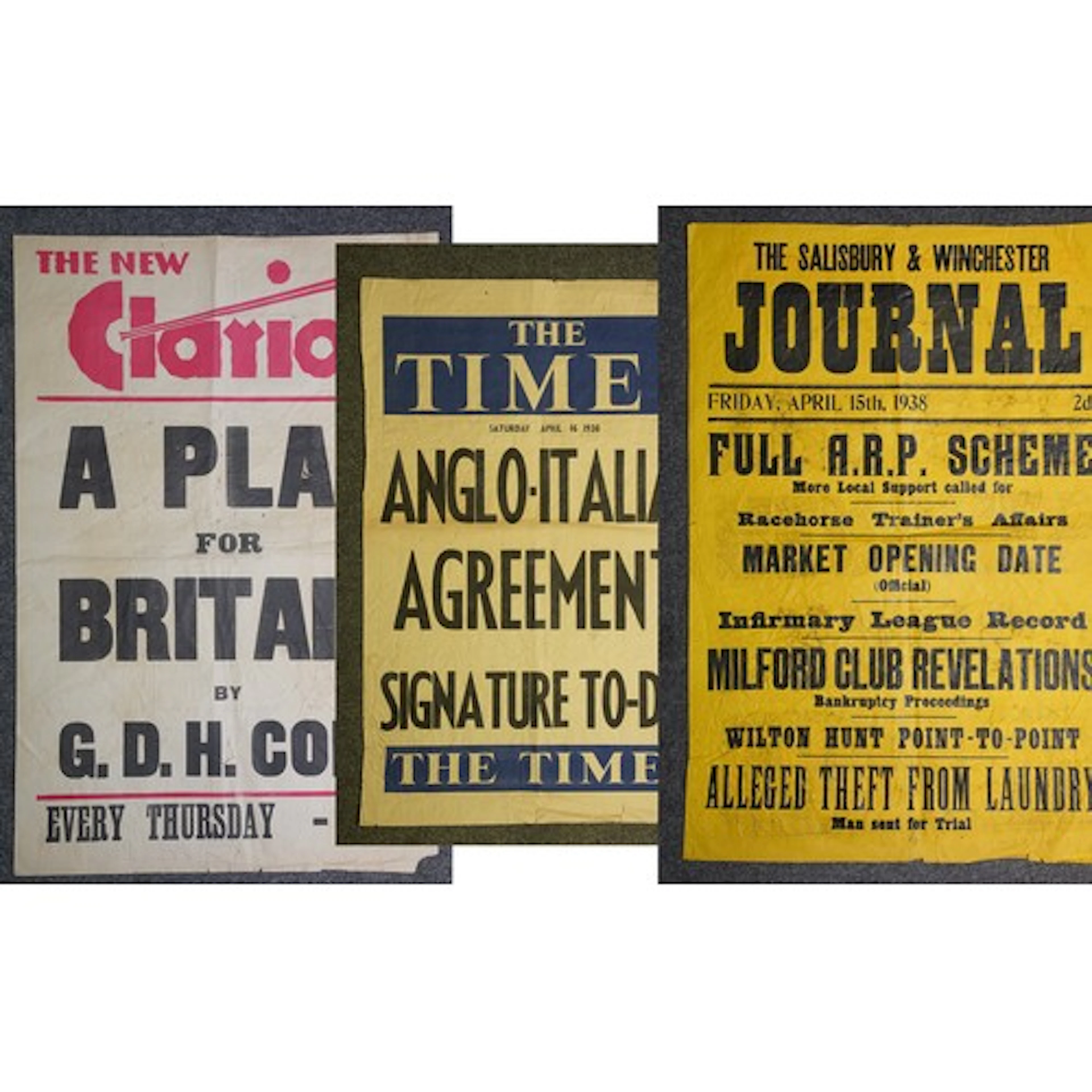 Wartime / military - three newspaper headline posters to inc...