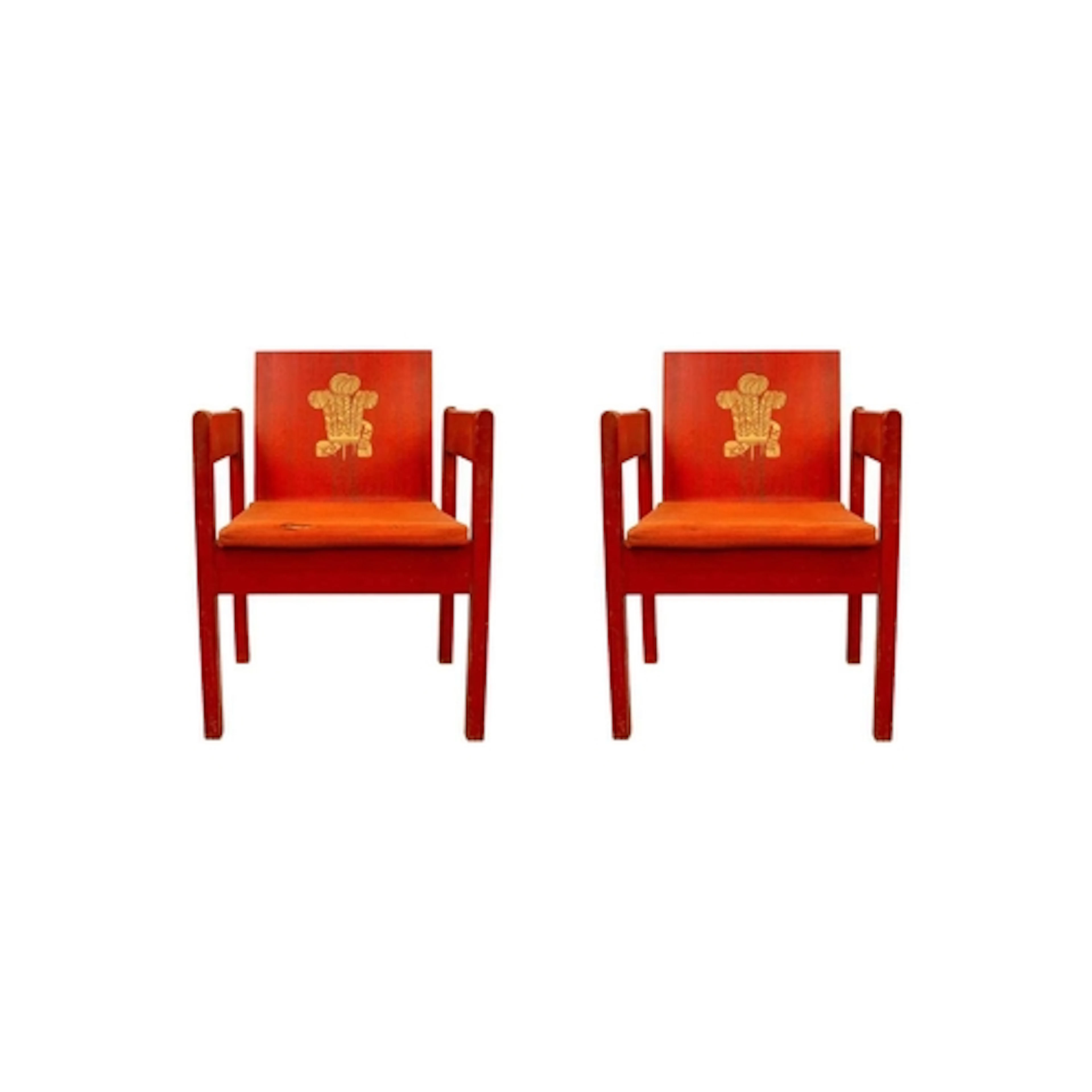 Two Prince of Wales Investiture Chairs, 1969. Designed by An...