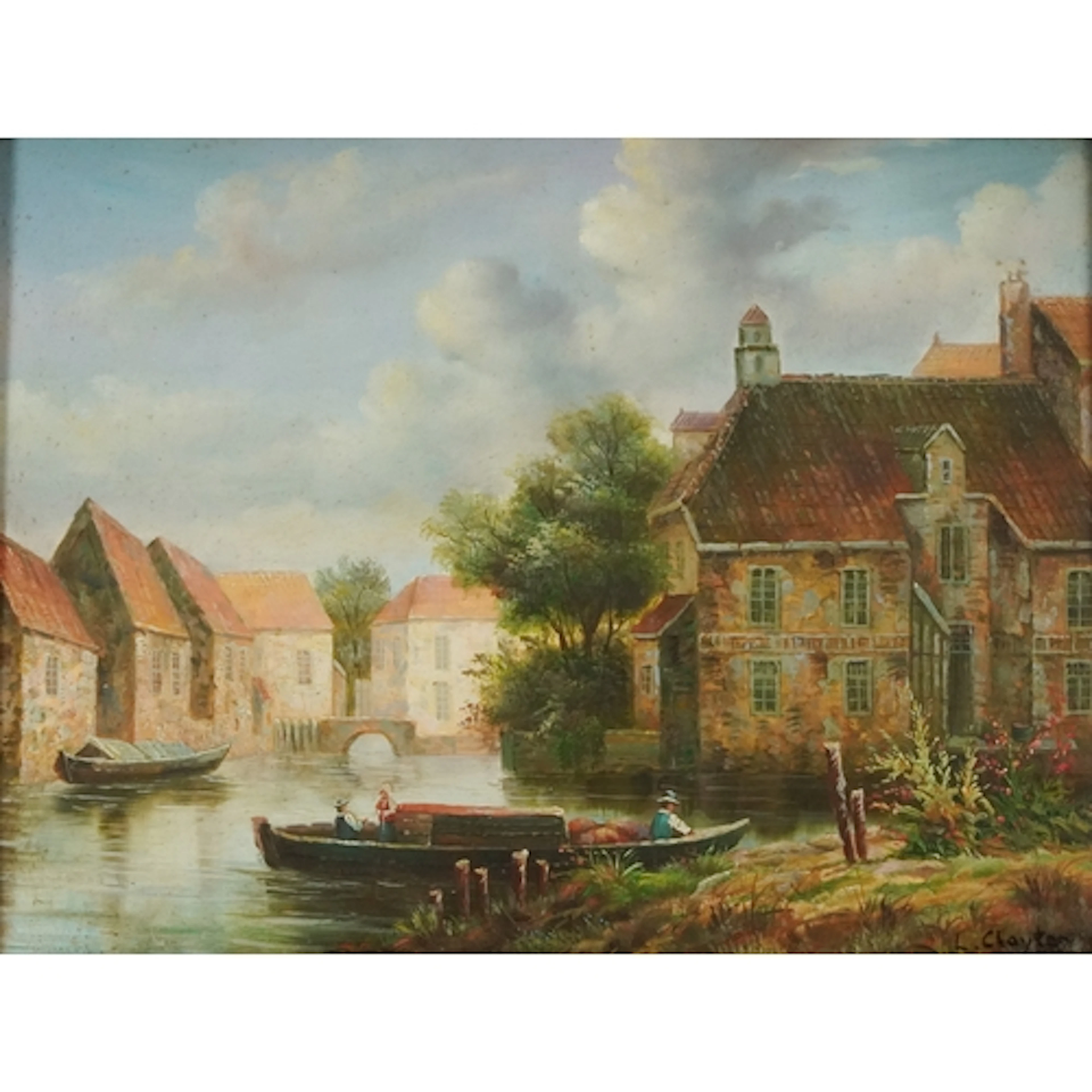 L Clayton - Venetian scene with gondolas, early 20th century...