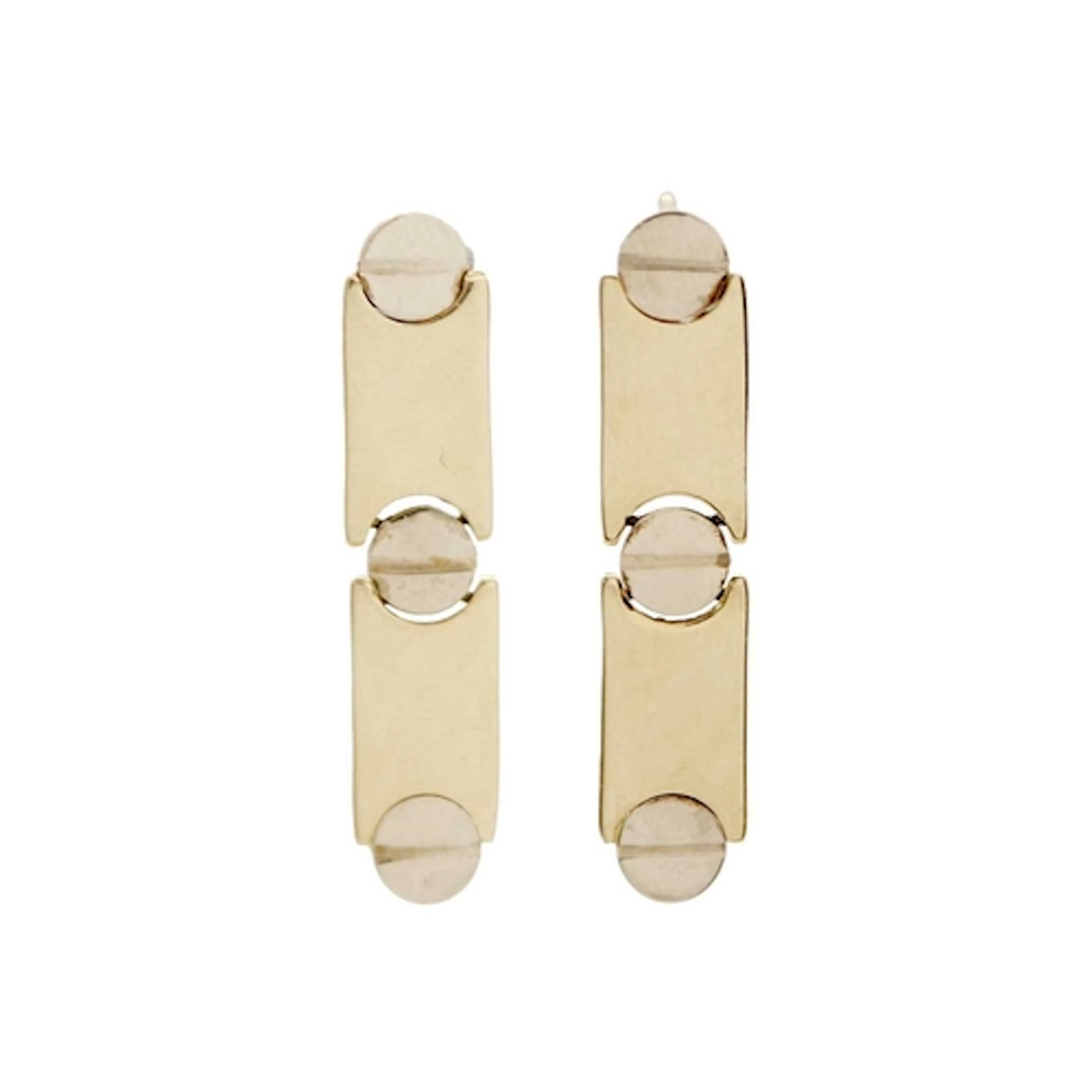 A pair of Italian 14k articulated earrings with screw head d...