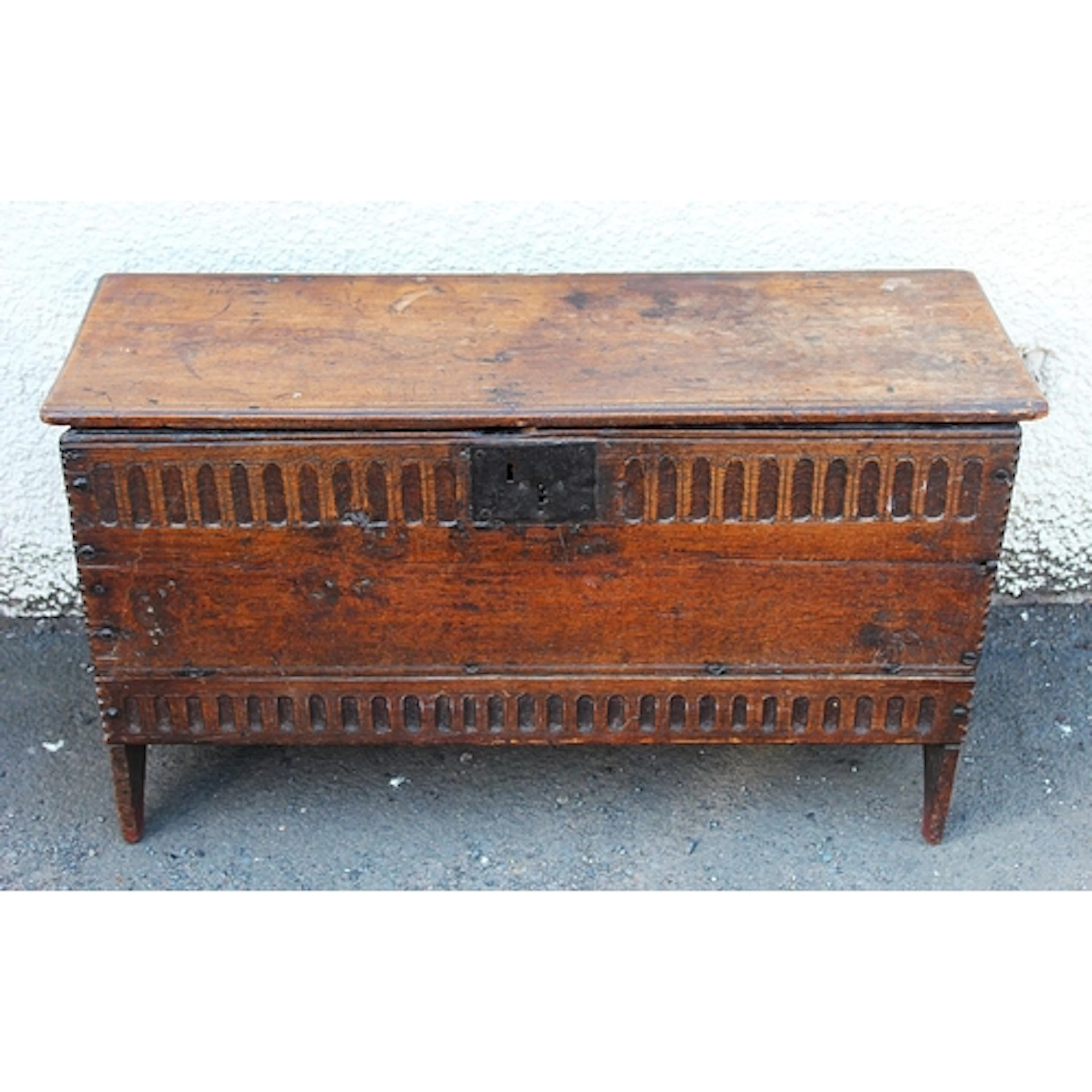 Antique mahogany sword chest or coffer of typical form havin...