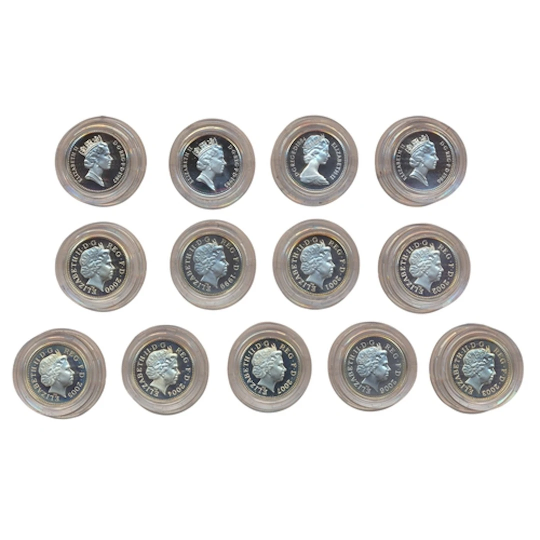 Collection of boxed silver proofs FDC, includes 2003-2007 £1...