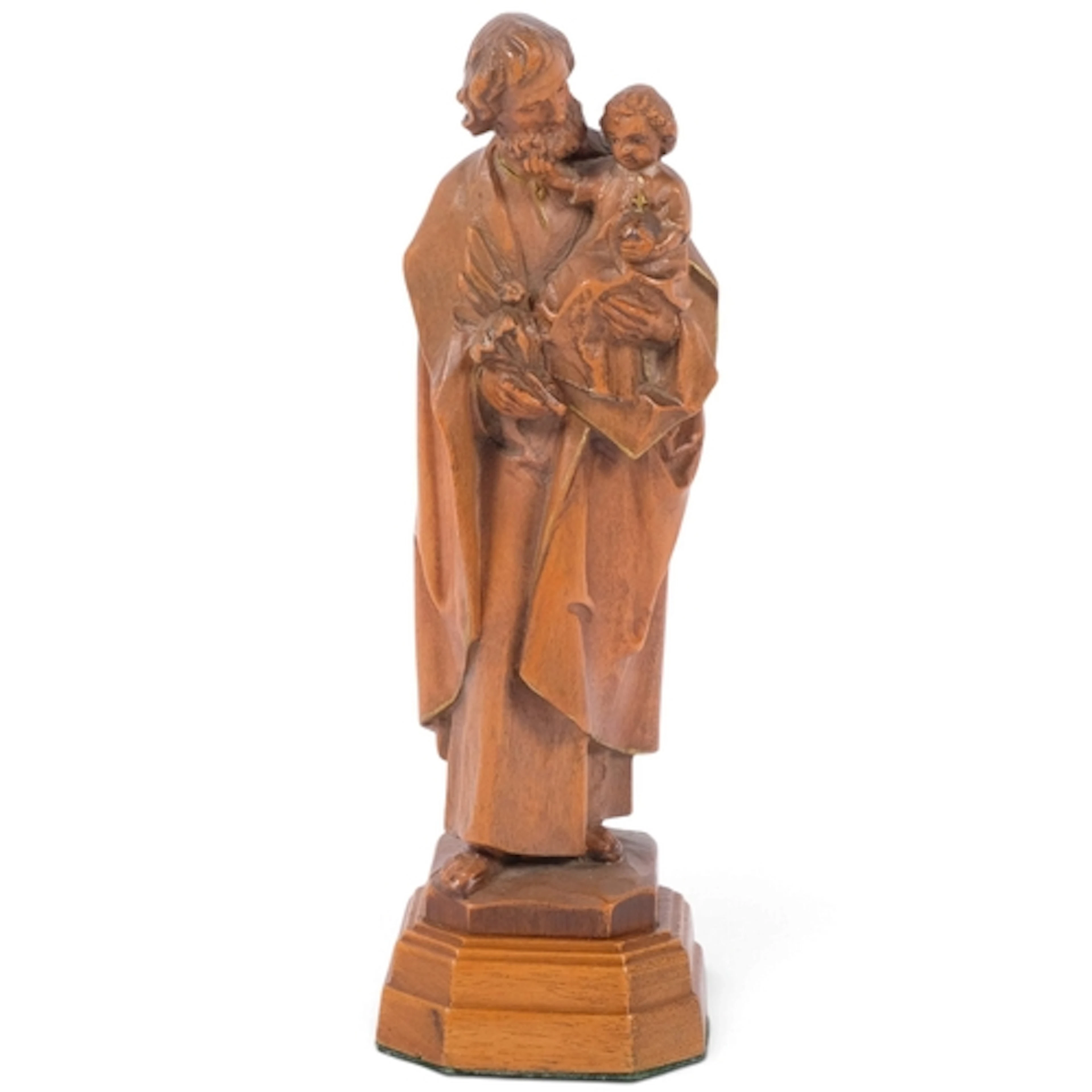 An intricately carved limewood figure of St Anthony of Padua...