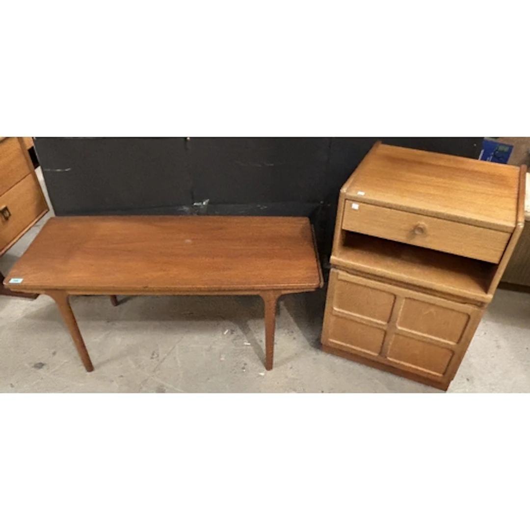 Mid century teak McIntosh coffee table with brush slides 107...