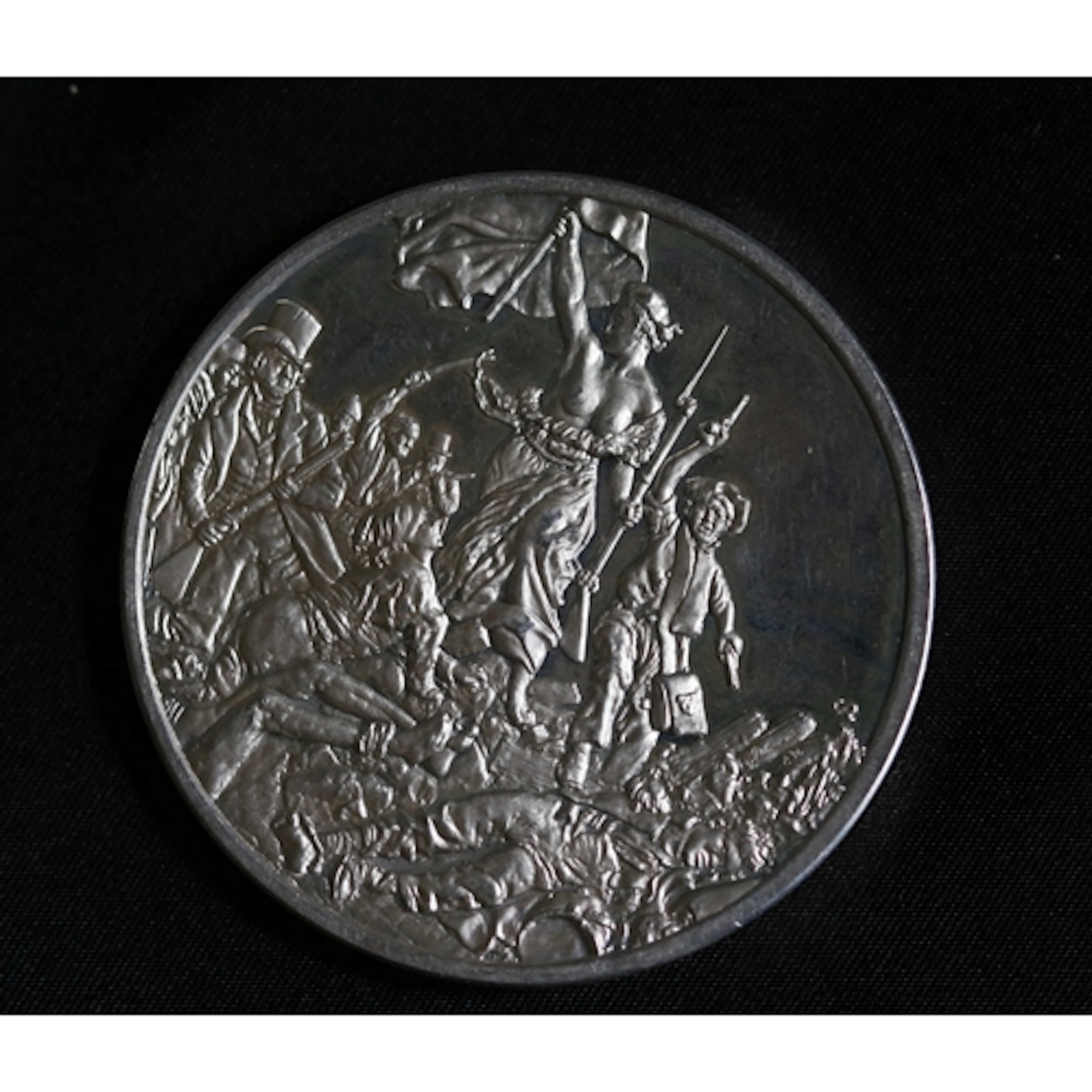Sterling Silver Medallion 'Liberty Leading the People 1830 E...