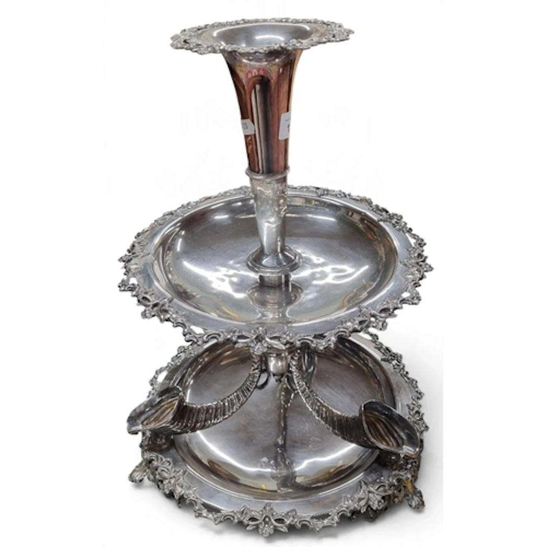 Large Victorian silver plated epergne, Boardman & Glassop c1...