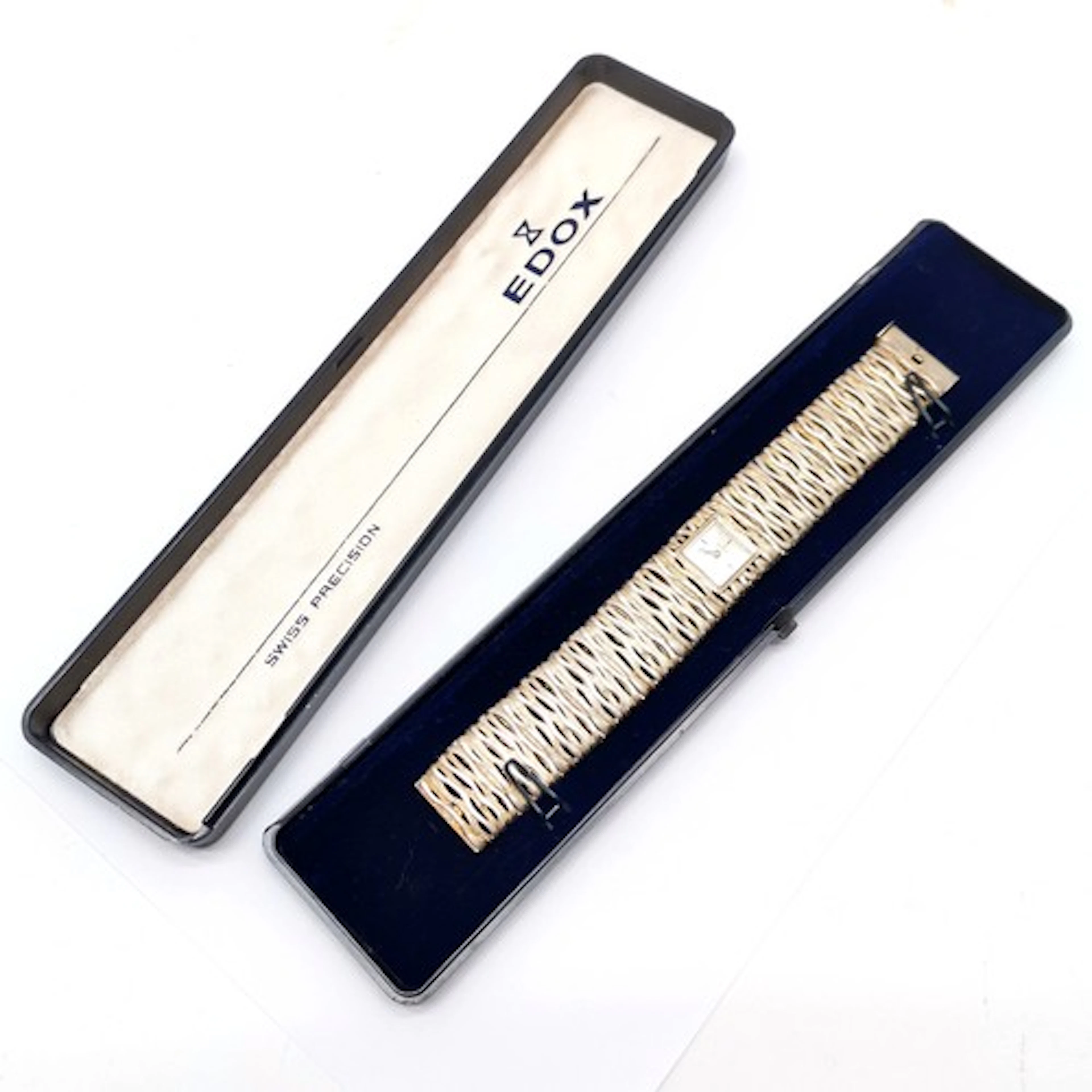 Edox 1974 silver brutalist style bracelet manual wind watch ...