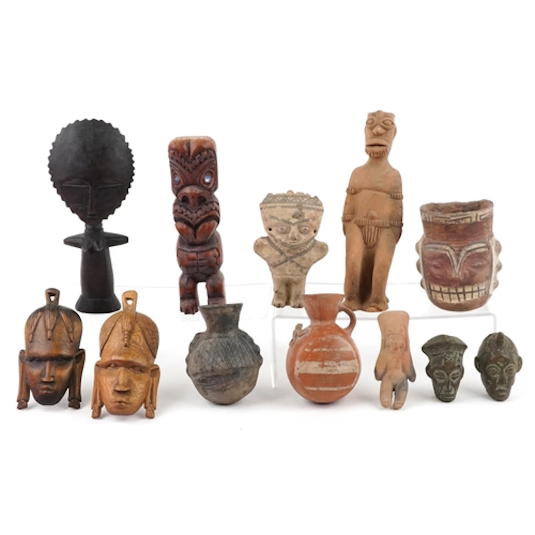 Collection of Middle Eastern and tribal interest pottery fig...