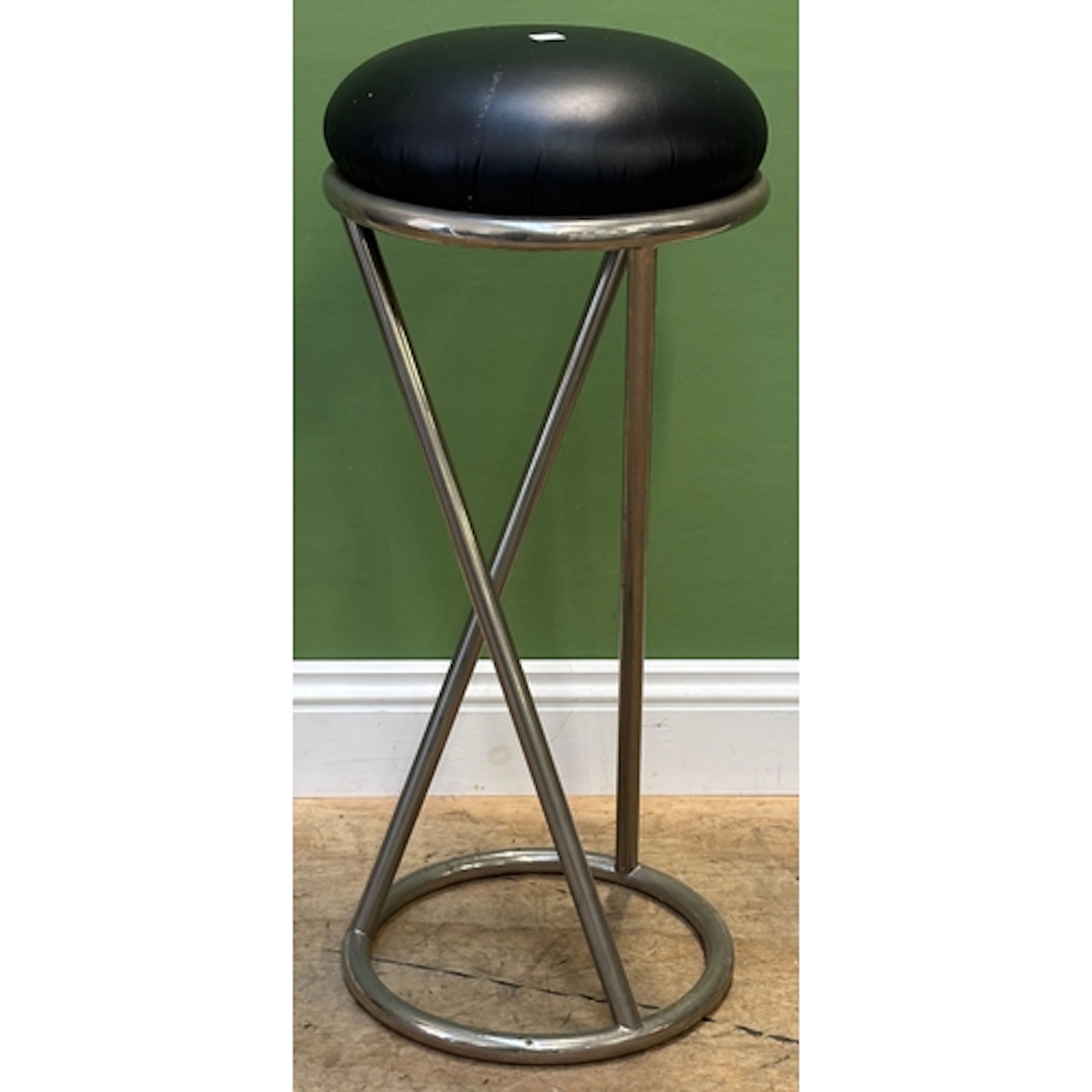 A Terence Conran chromed bar stool, approx. 83cmH
