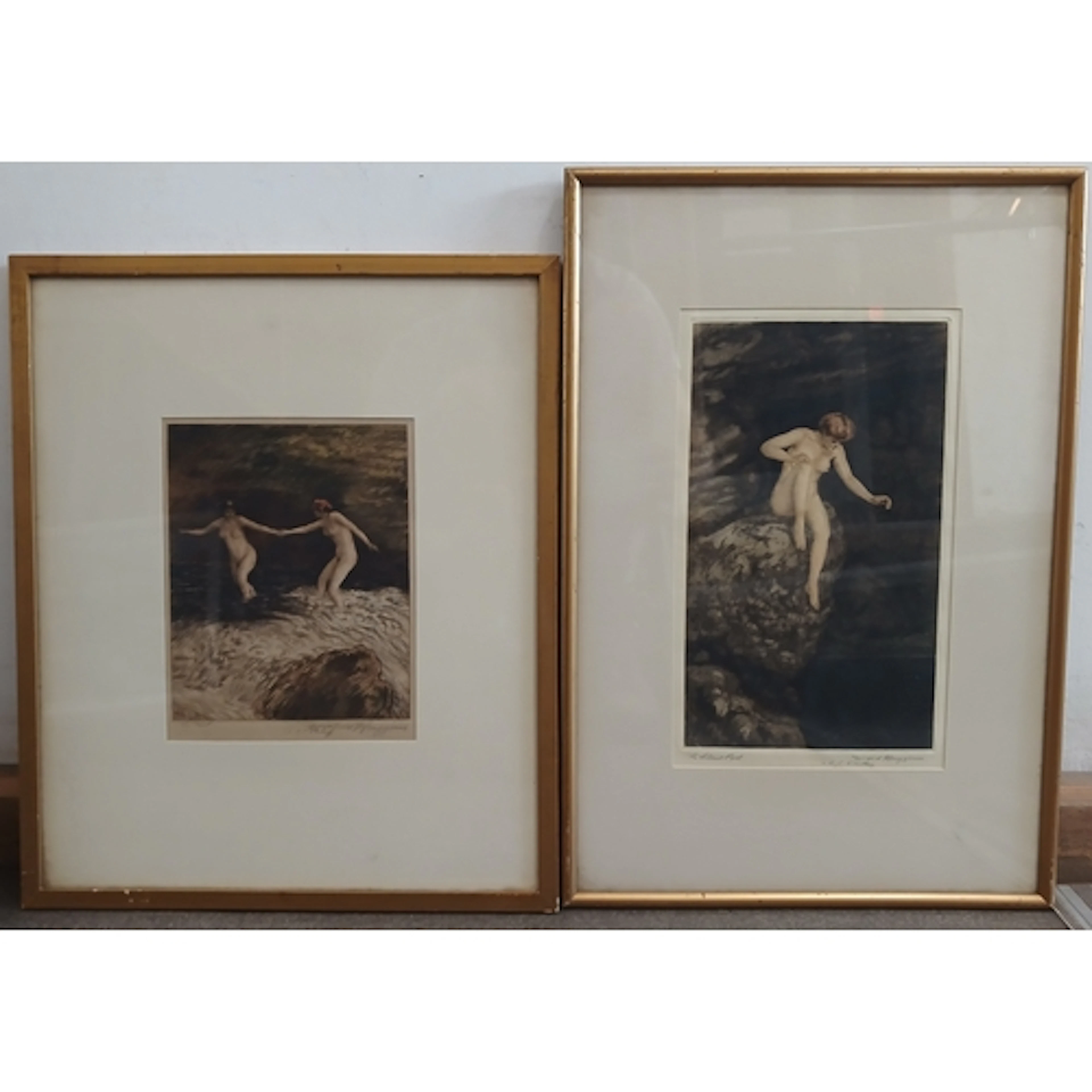 After Wilfrid Huggins (1873-1949), pair of Pre-Raphaelite st...