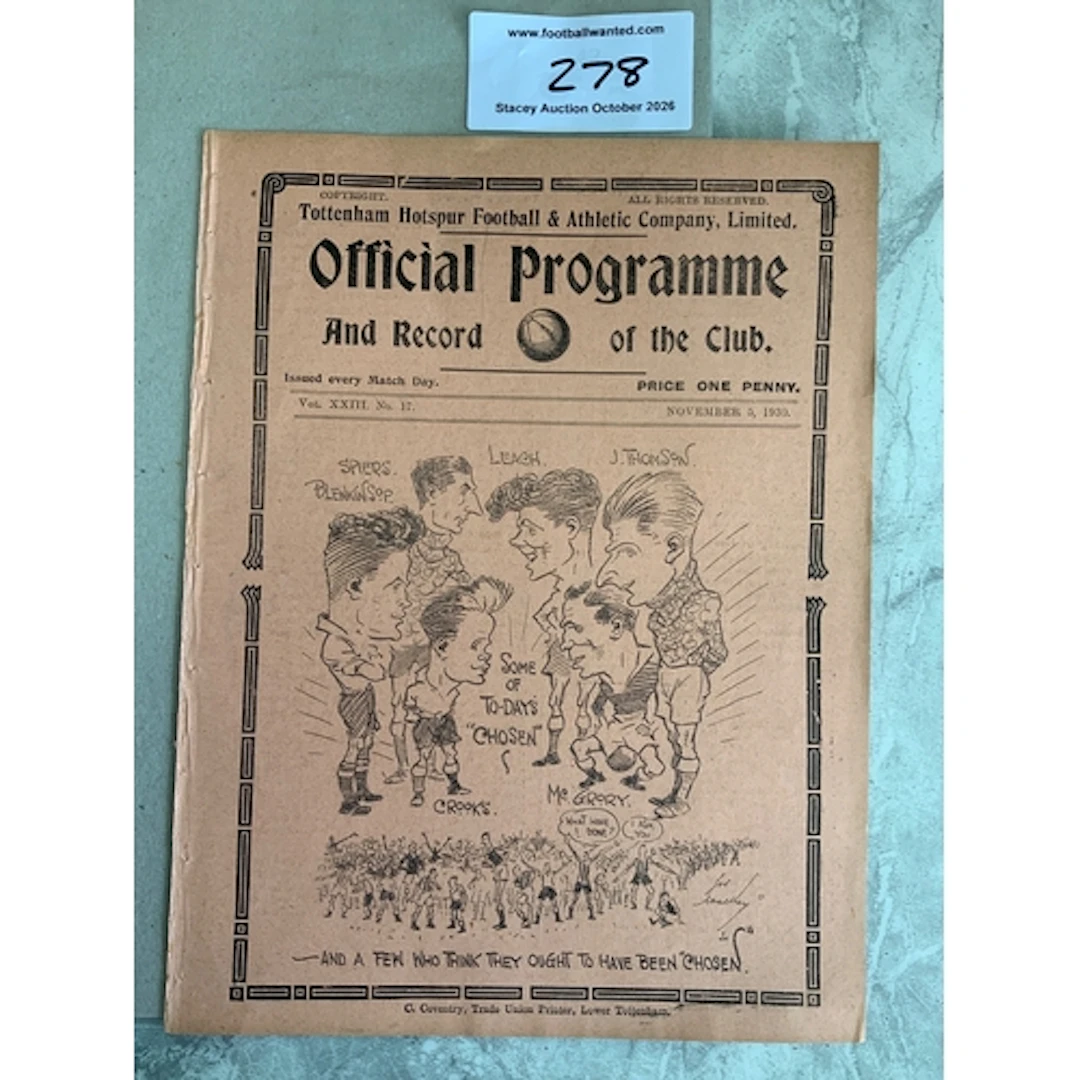 1930 Football League v Scottish League Football Programme: E...