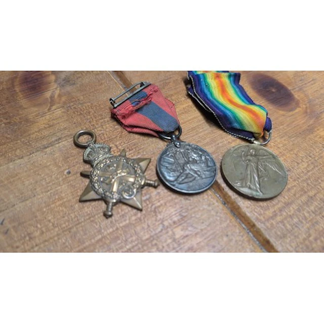 Three British medals: a 1914–15 Star, an Imperial Service Me...
