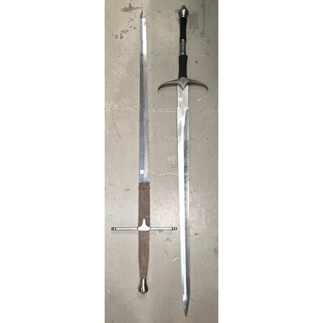 Two large Claymore type display swords, 130cm length