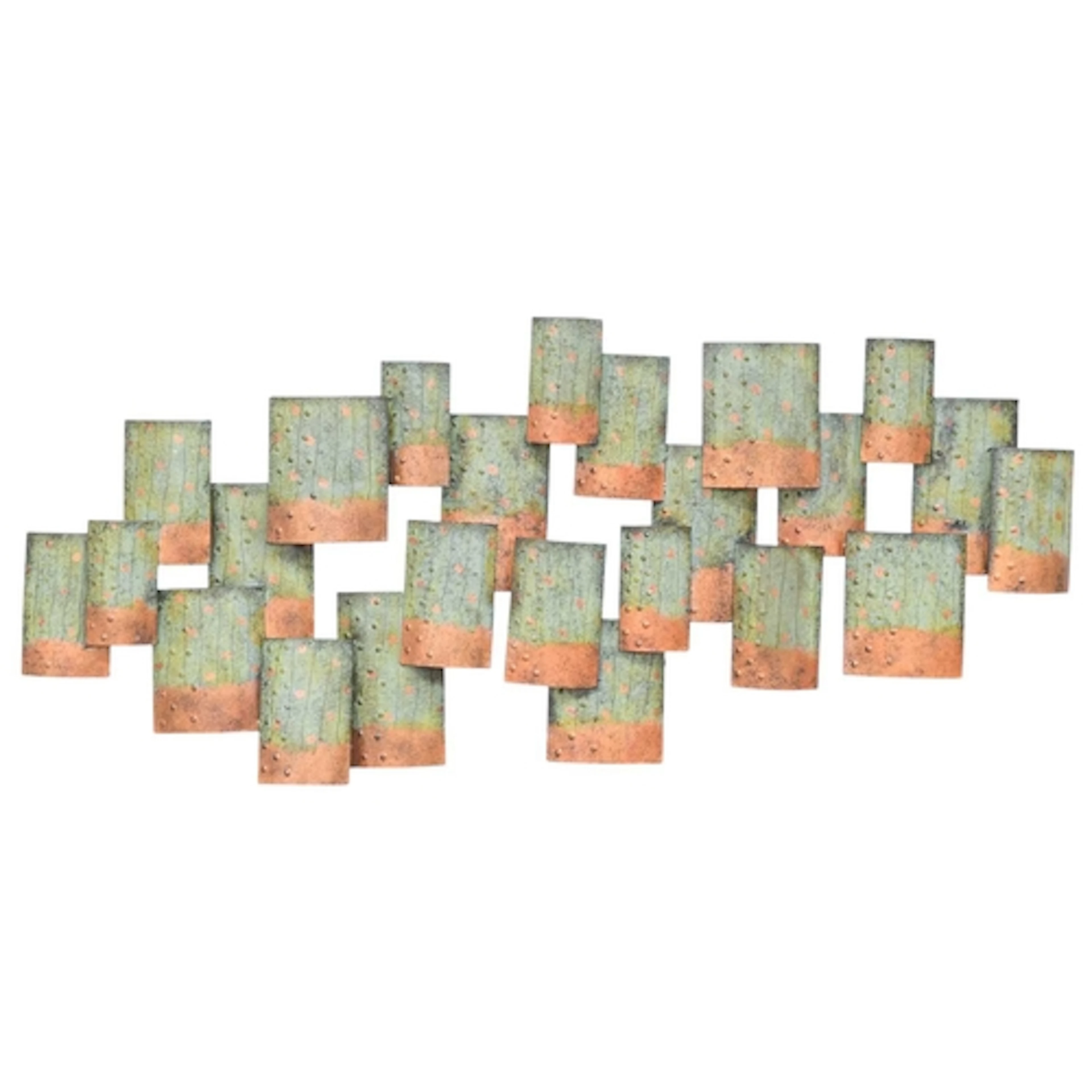 A contemporary metal wall sculpture. Various curved metal in...