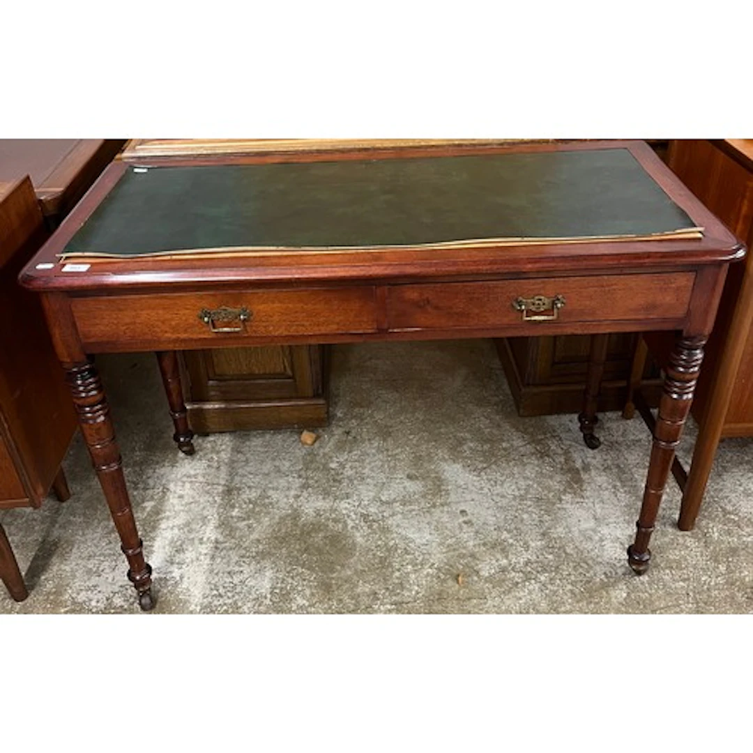 Victorian library table with two fitted drawers supported on...