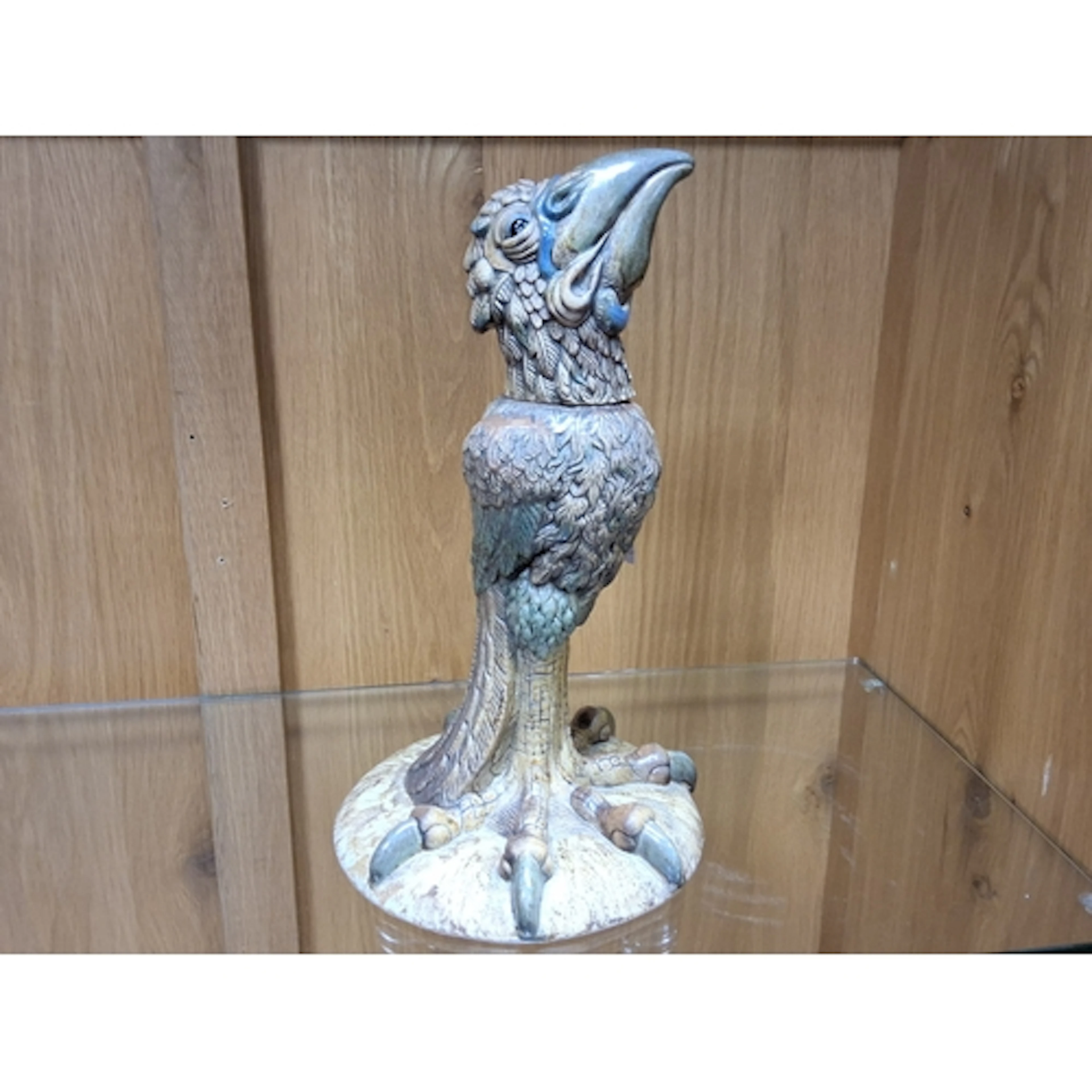 A WALLY BIRD DECANTER AND COVER BY COBRIDGE POTTERY, designe...